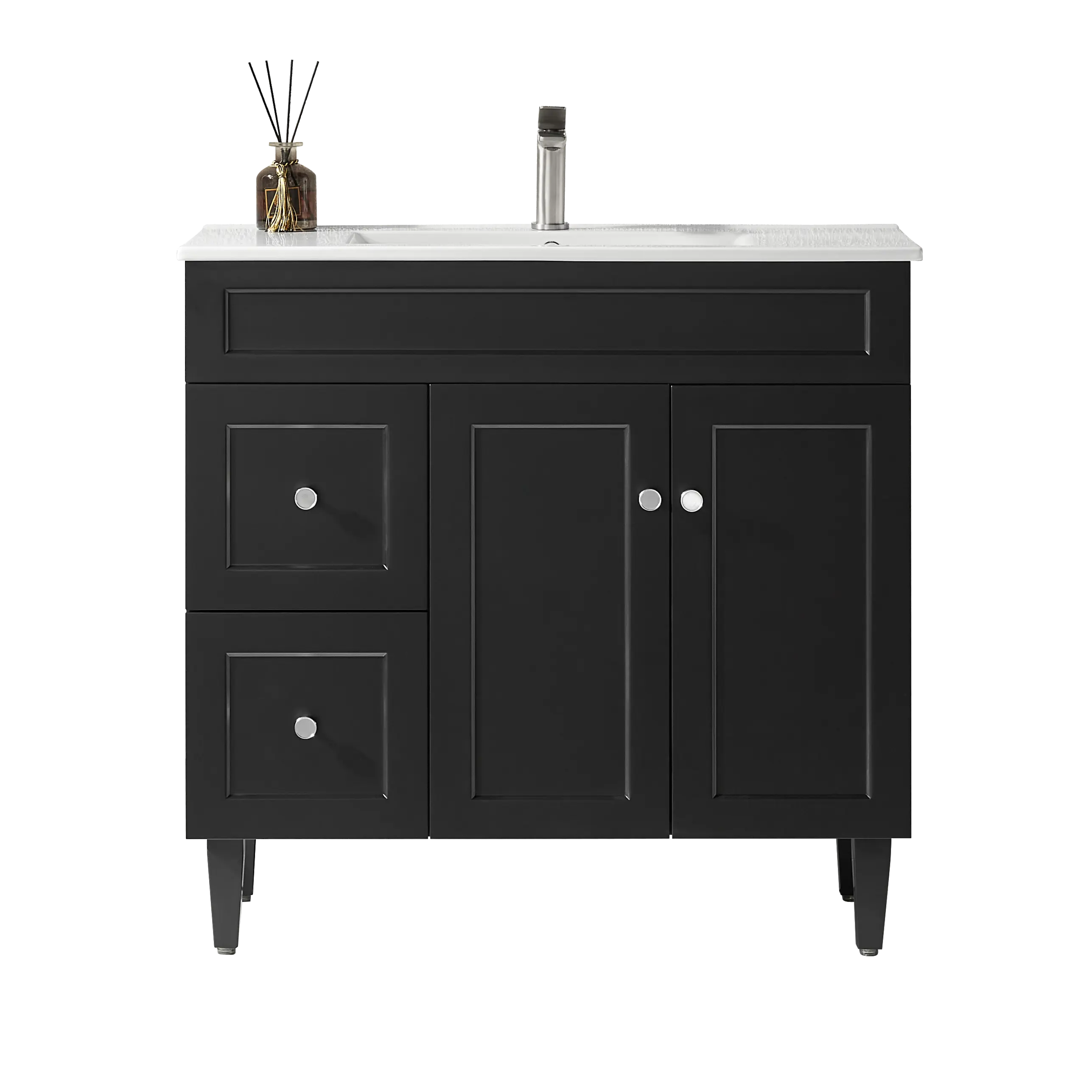 Harrington Freestanding PVC Vanity 900mm (Matte Black) Poseidon