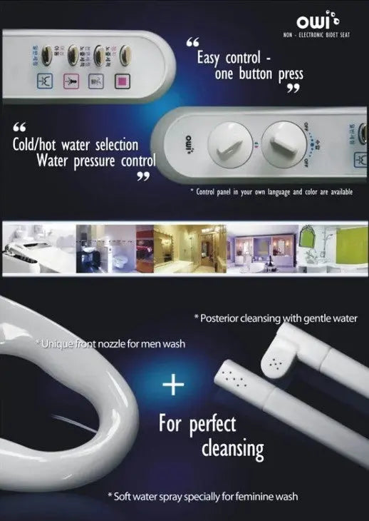 OWI Non-Electric Bidet Toilet Seat Technology From Korea OWI