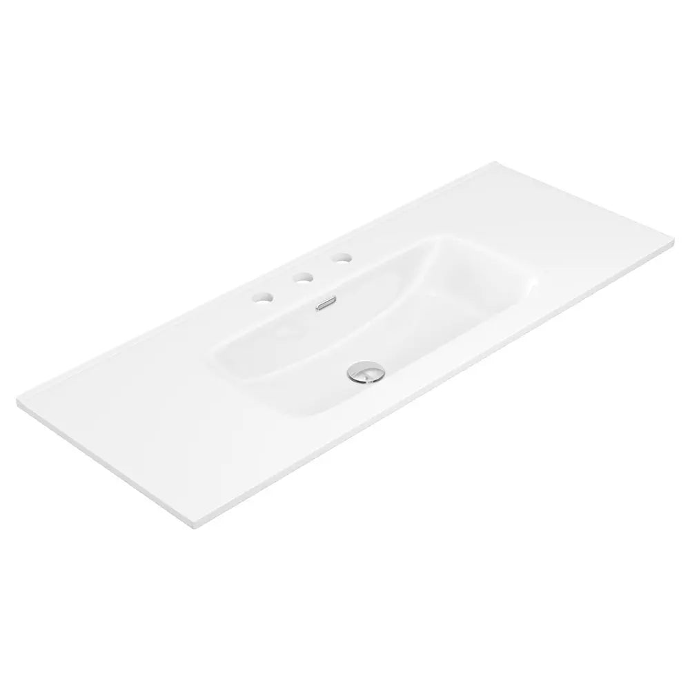 Joli Gloss Full Depth Ceramic Basin Top 1200mm 3-Tap-Hole fienza