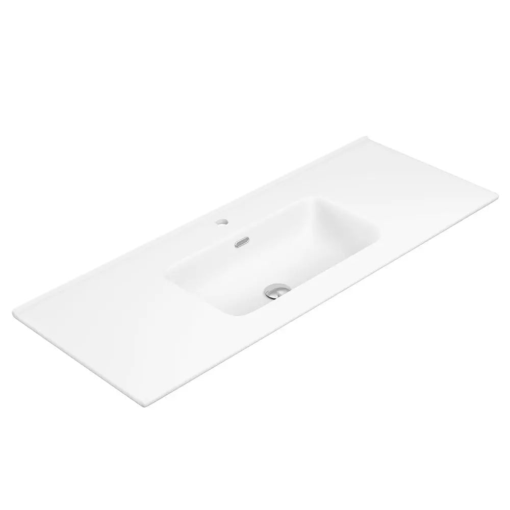Joli Matte Full Depth Ceramic Basin Top 1200mm 1-Tap-Hole fienza