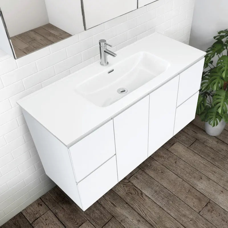 Joli Gloss Full Depth Ceramic Basin Top 1200mm 1-Tap-Hole fienza