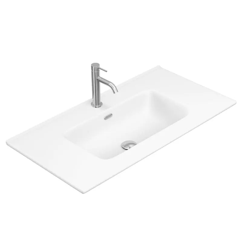 Joli Matte Full Depth Ceramic Basin Top 900mm 1-Tap-Hole fienza