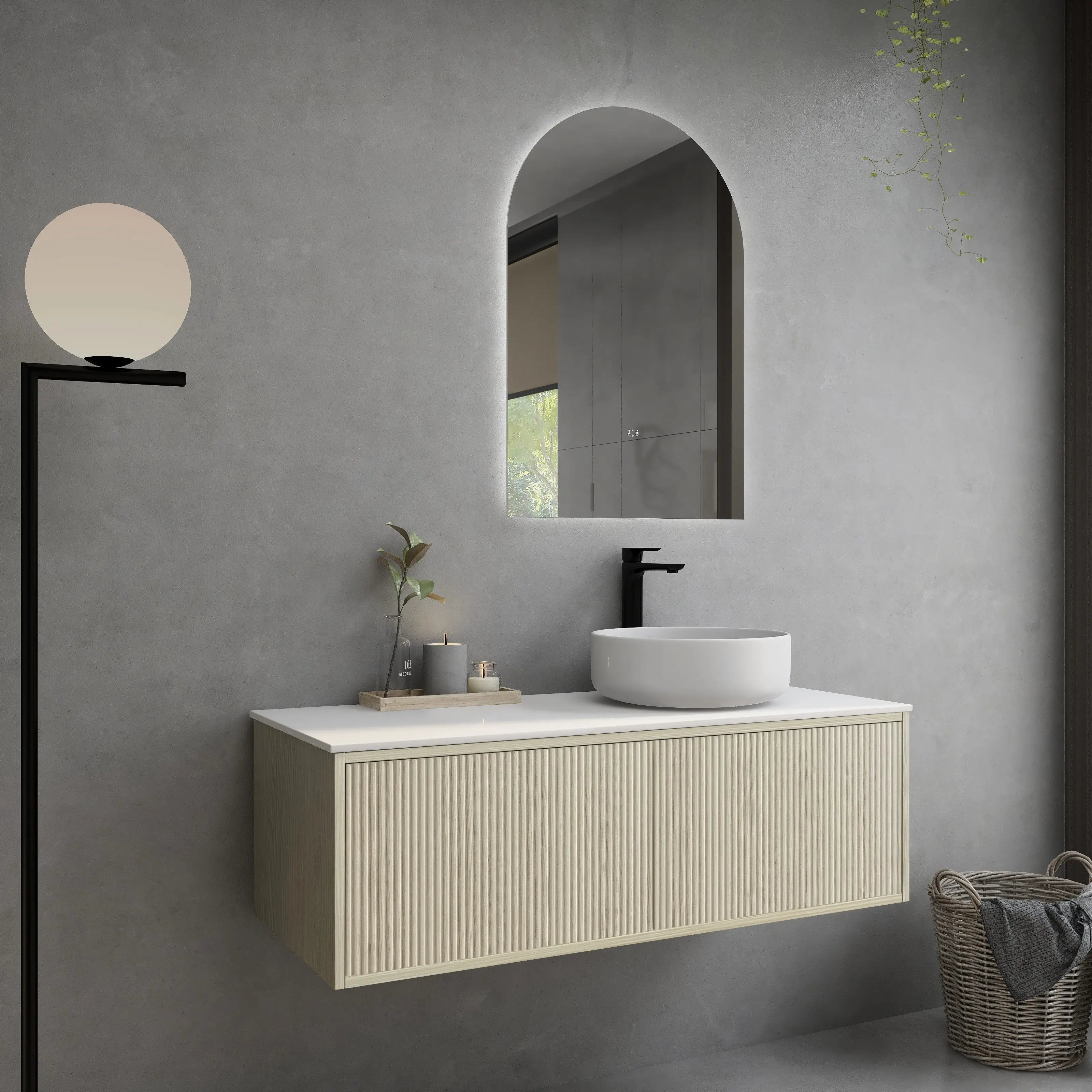 Bellevue PVC Wall Hung Vanity 1200mm (Single Bowl/Double Bowl) (Coastal Oak)-Clearance Poseidon