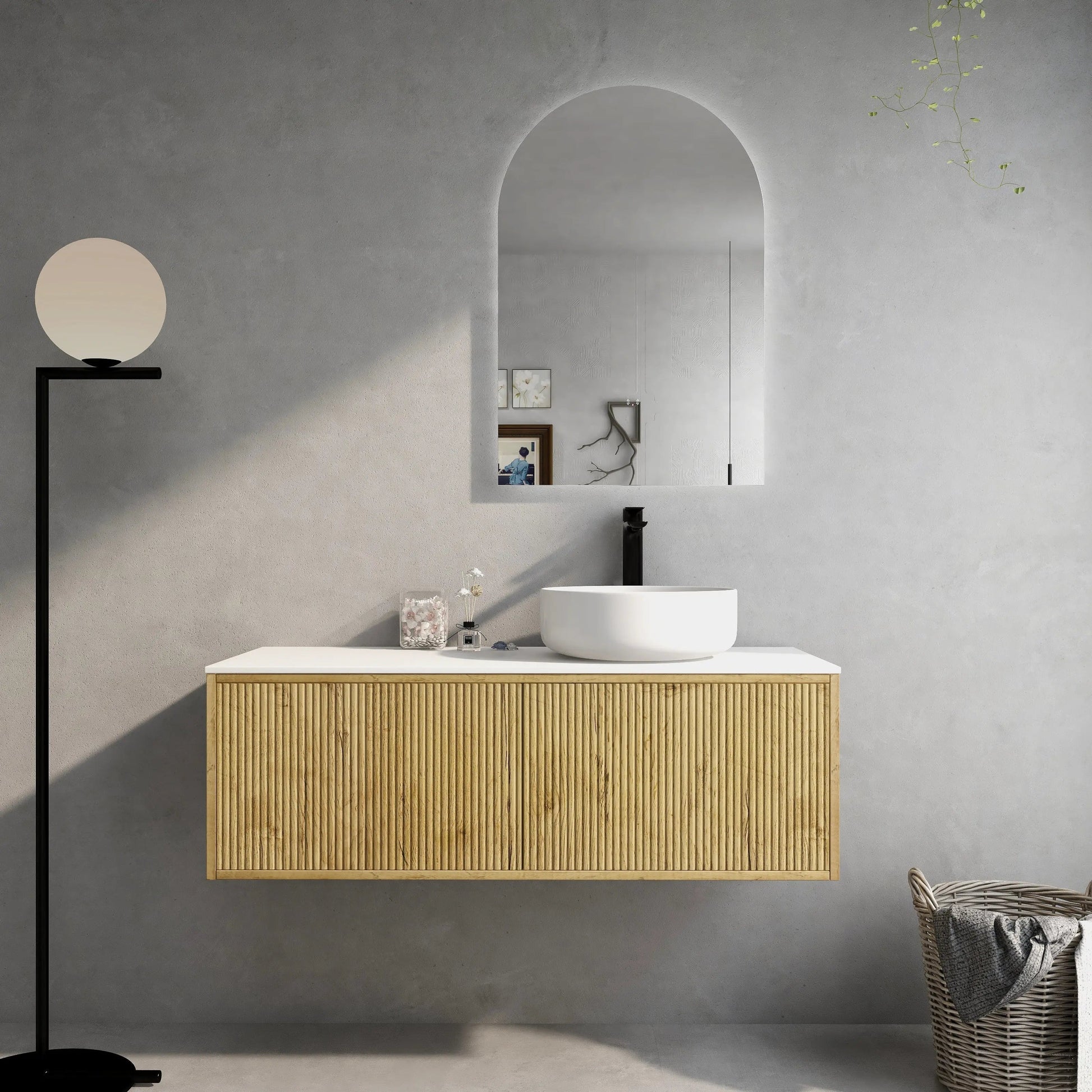 Bellevue PVC Wall Hung Vanity 1200mm (Single Bowl/Double Bowl) (Prime Oak) Poseidon