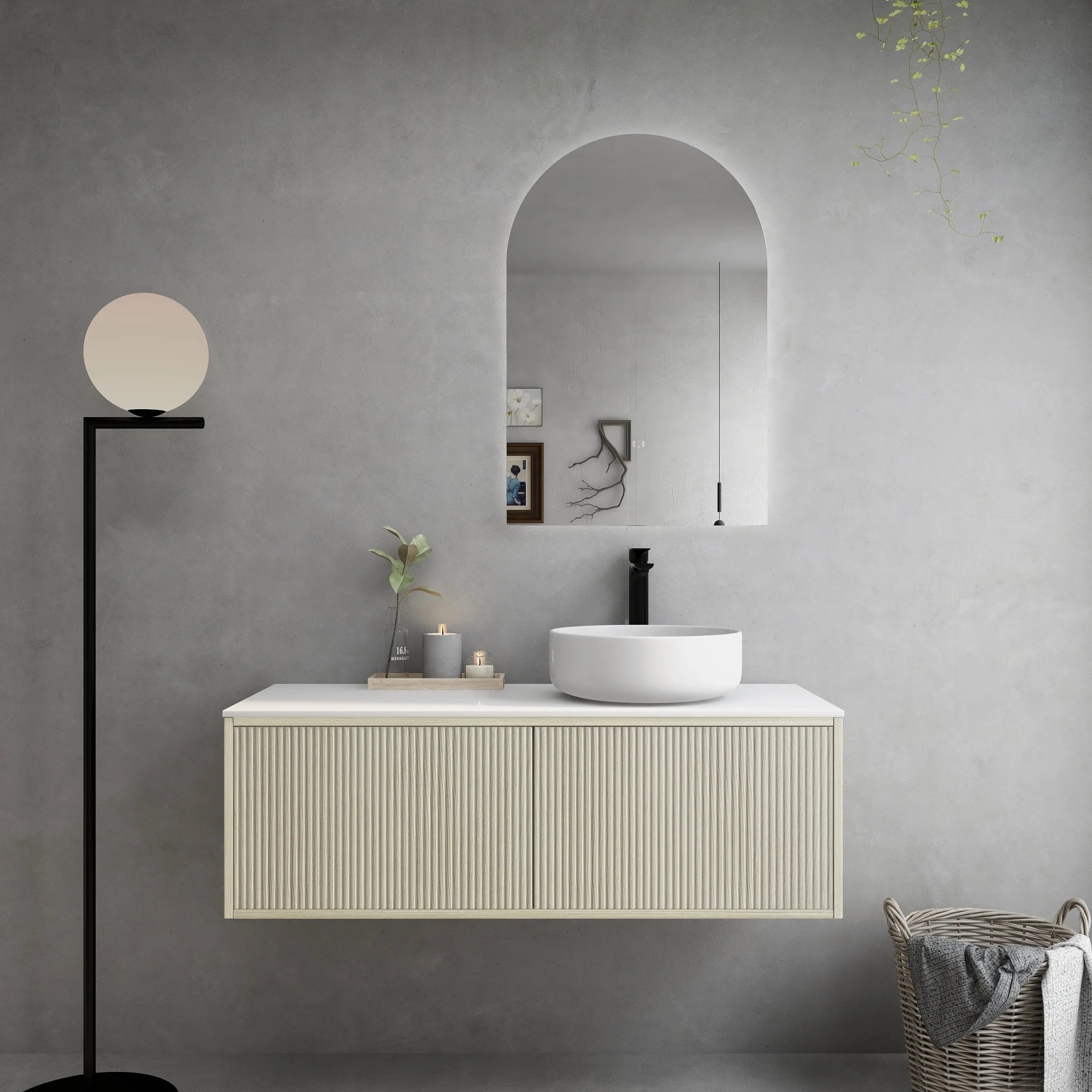 Bellevue PVC Wall Hung Vanity 1200mm (Single Bowl/Double Bowl) (Coastal Oak)-Clearance Poseidon
