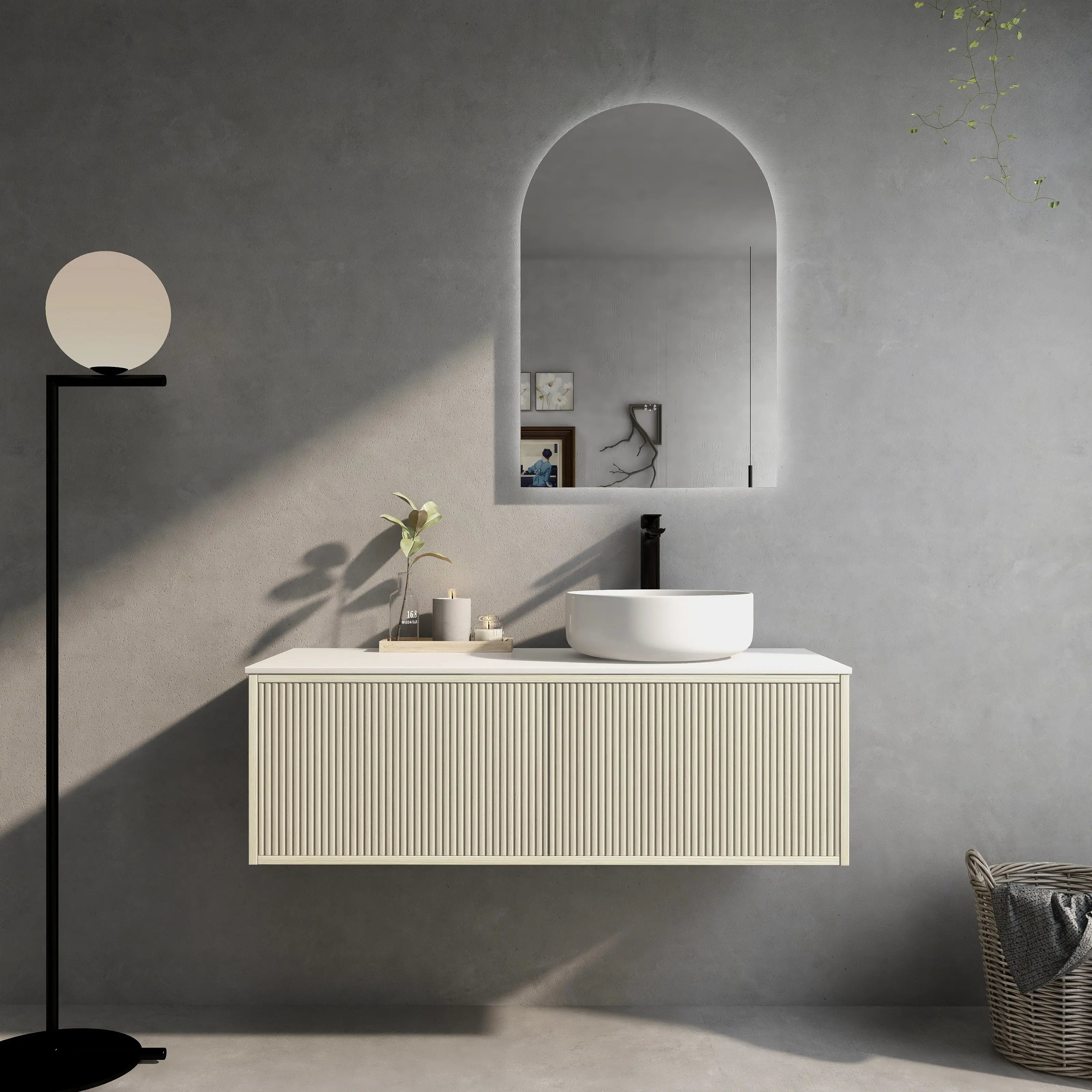 Bellevue PVC Wall Hung Vanity 1200mm (Single Bowl/Double Bowl) (Coastal Oak)-Clearance Poseidon