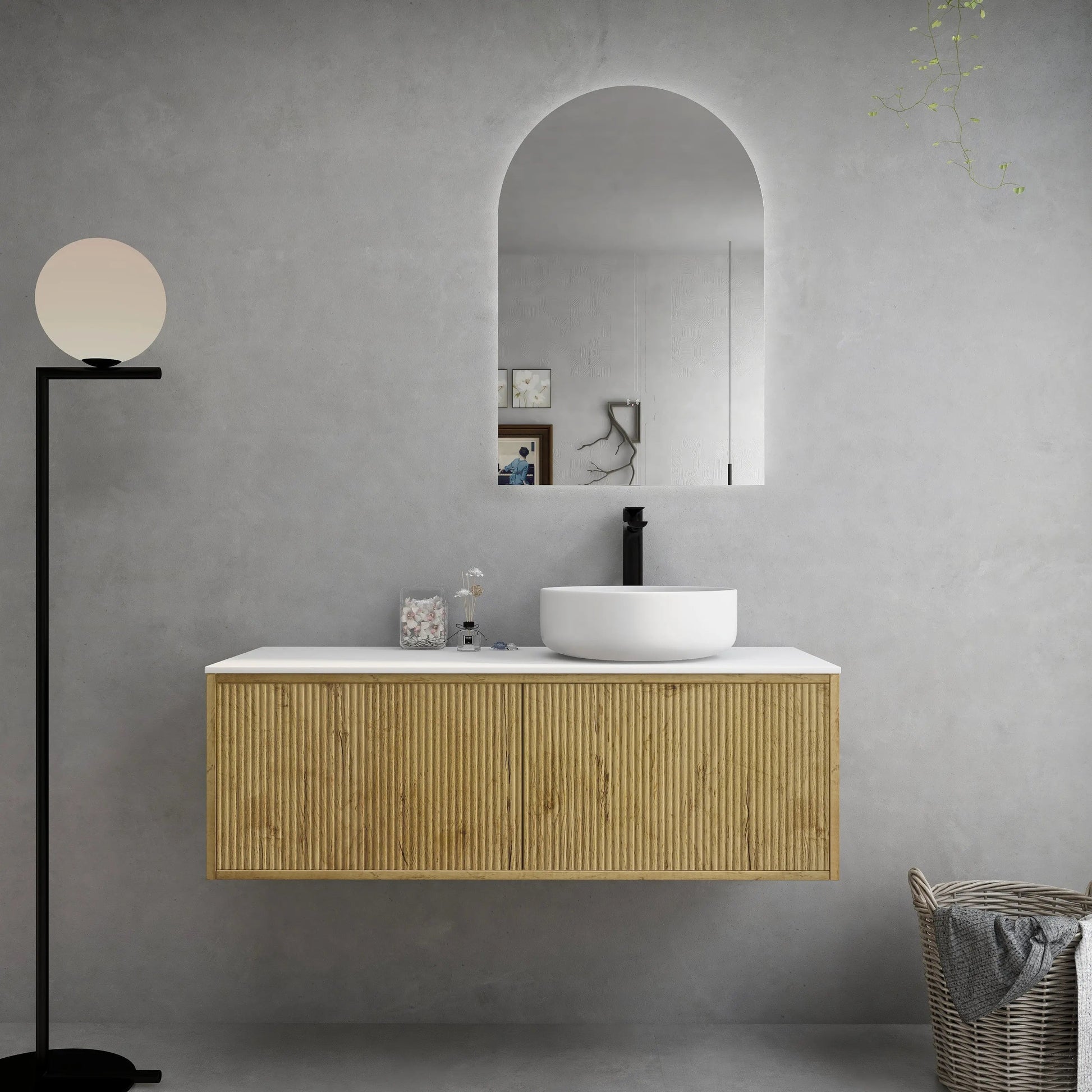 Bellevue PVC Wall Hung Vanity 1200mm (Single Bowl/Double Bowl) (Prime Oak) Poseidon