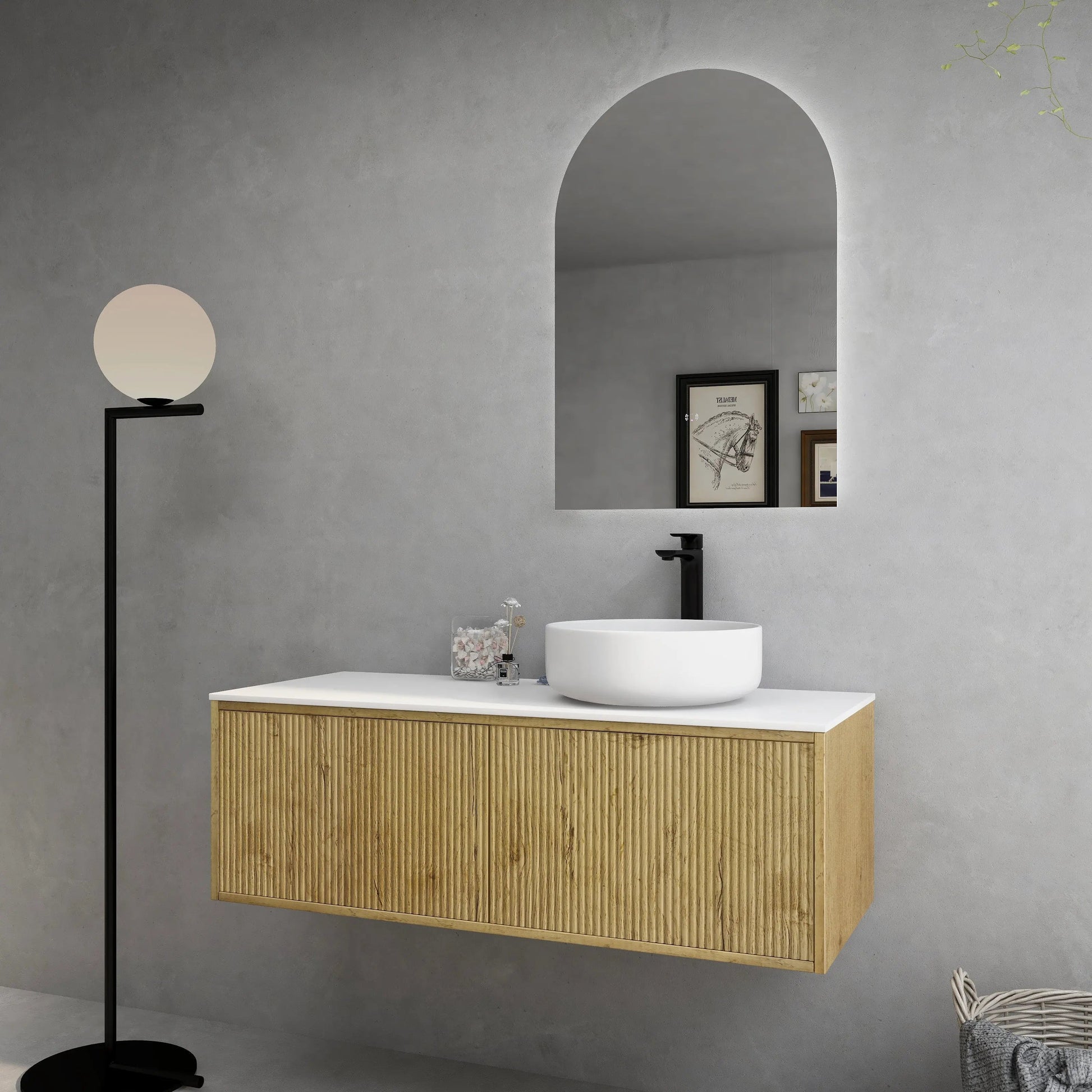 Bellevue PVC Wall Hung Vanity 1200mm (Single Bowl/Double Bowl) (Prime Oak) Poseidon