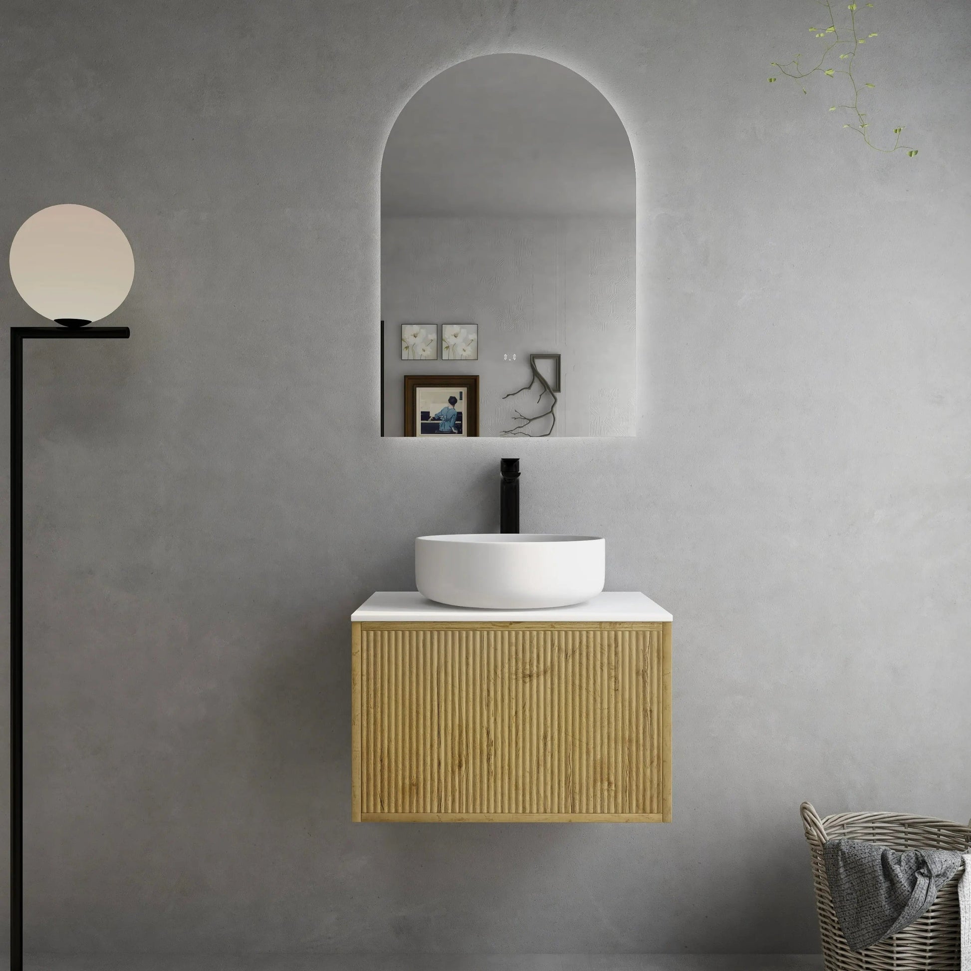 Bellevue PVC Wall Hung Vanity 600 (Prime Oak) Poseidon