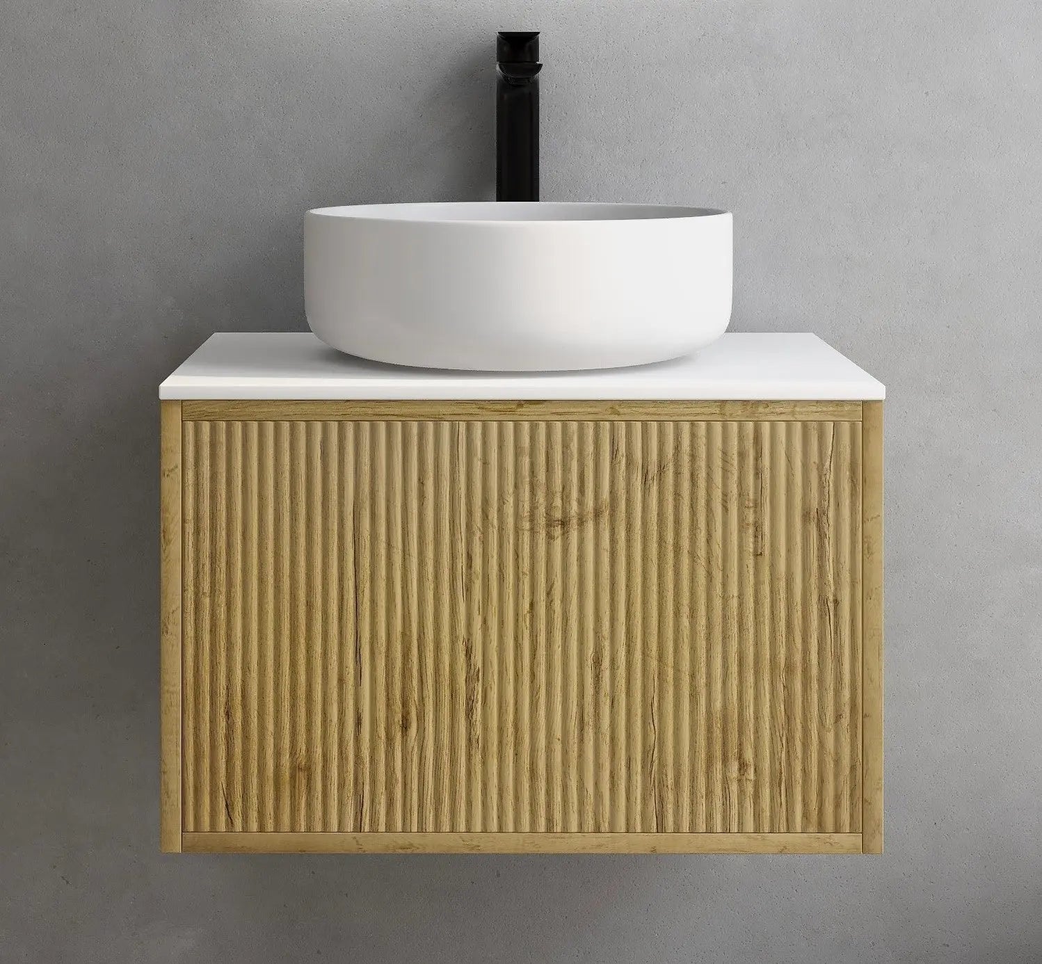 Bellevue PVC Wall Hung Vanity 600 (Prime Oak) Poseidon