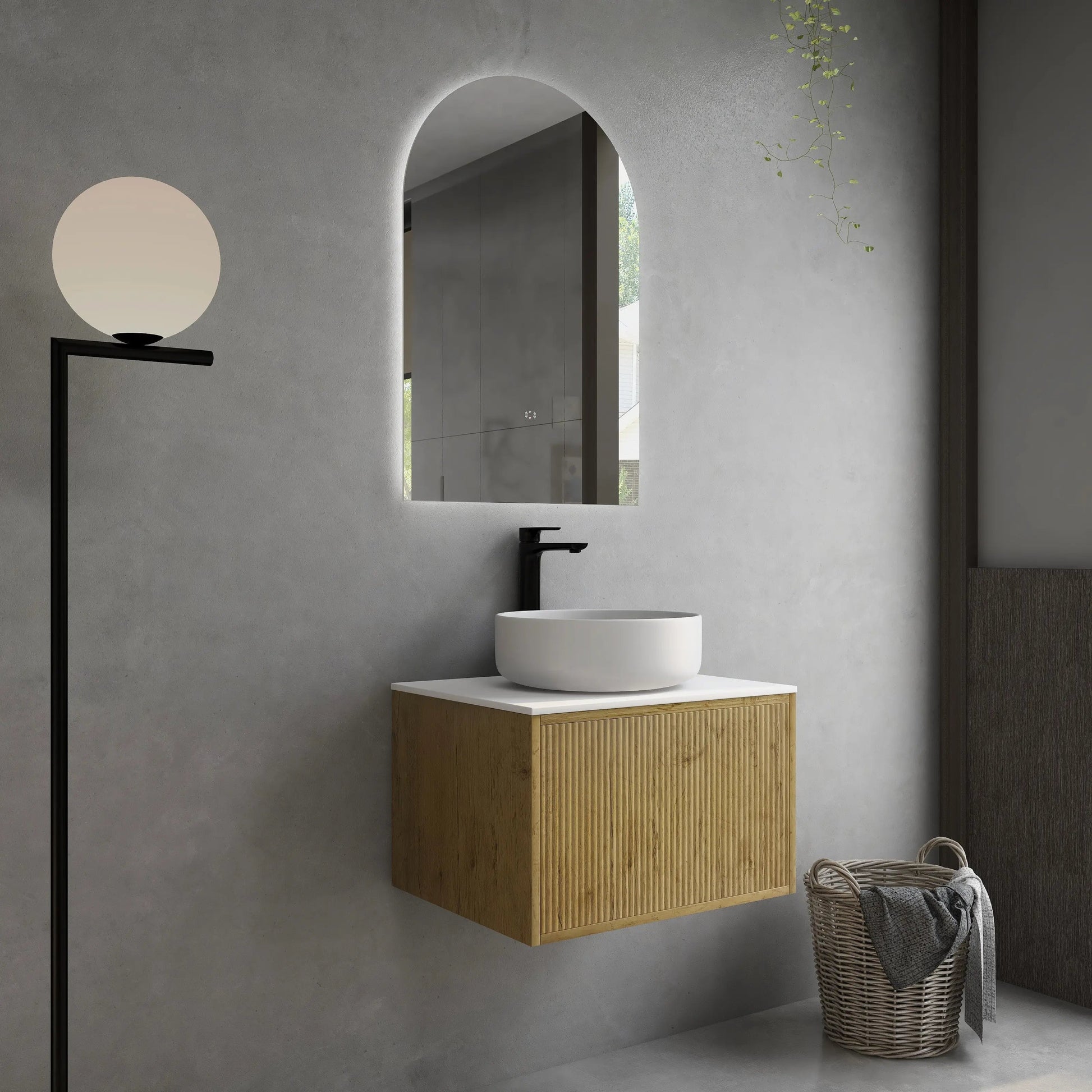 Bellevue PVC Wall Hung Vanity 600 (Prime Oak) Poseidon