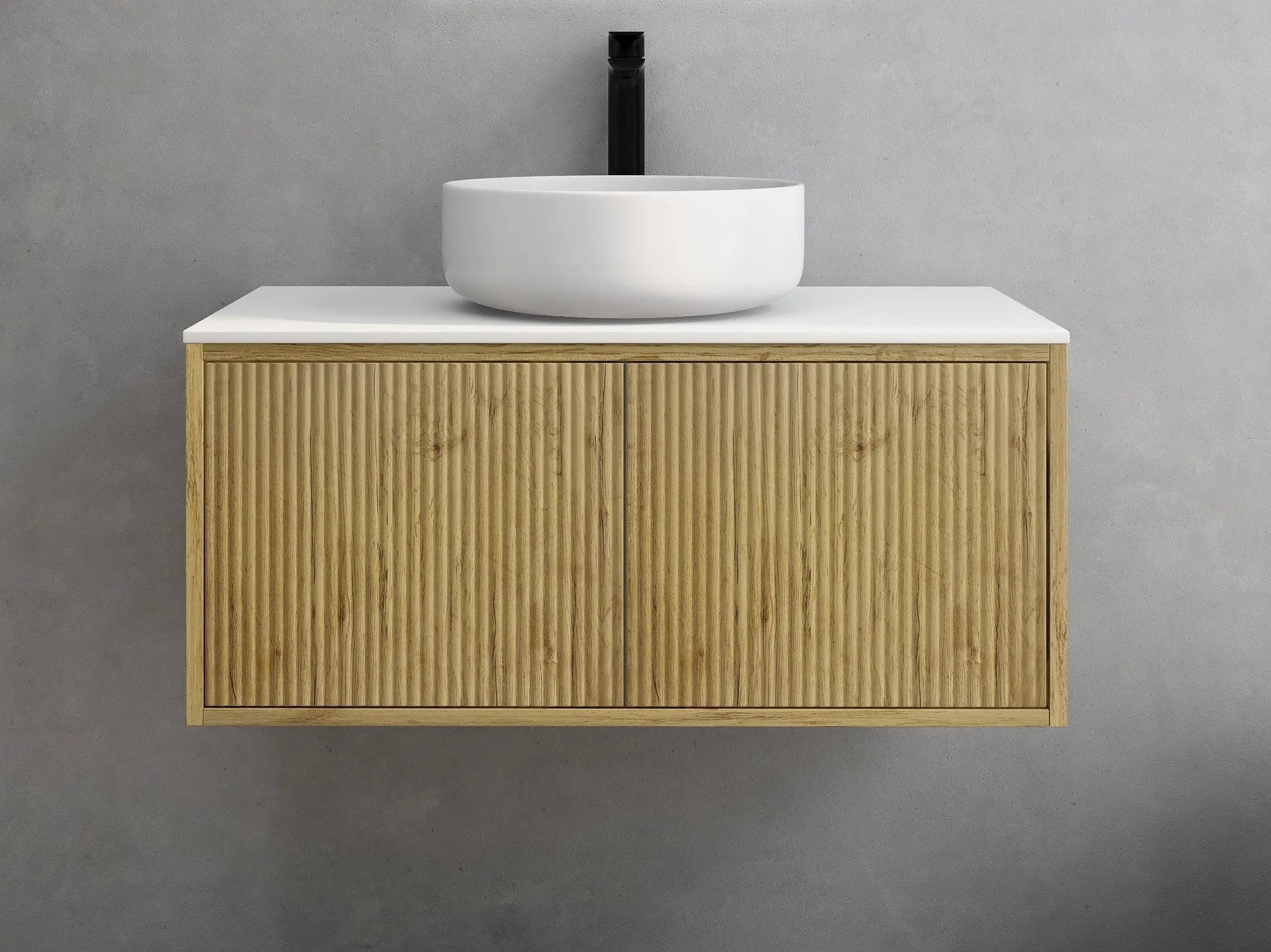 Bellevue PVC Wall Hung Vanity 900 (Prime Oak) Poseidon