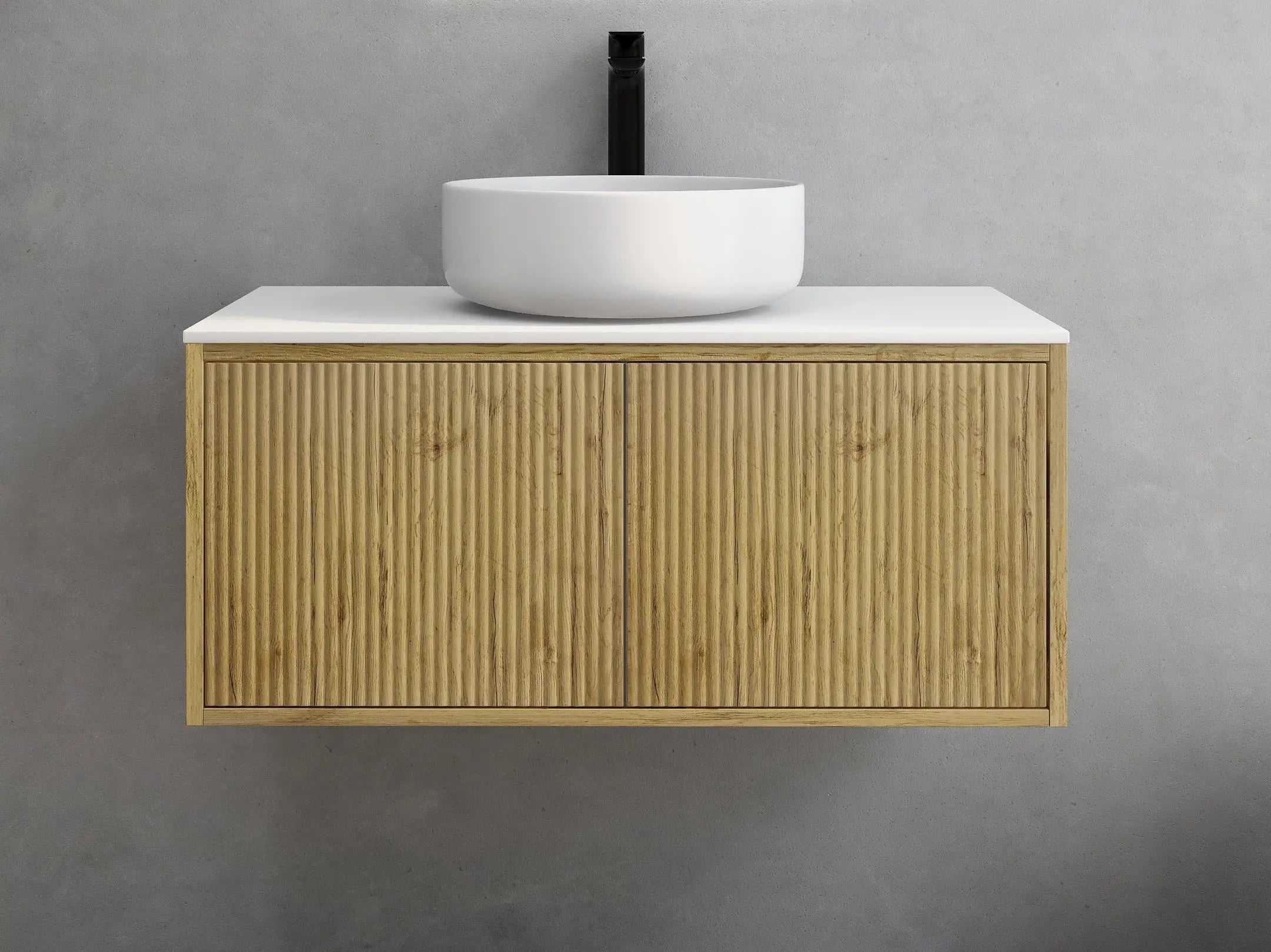 Bellevue PVC Wall Hung Vanity 900 (Prime Oak) Poseidon