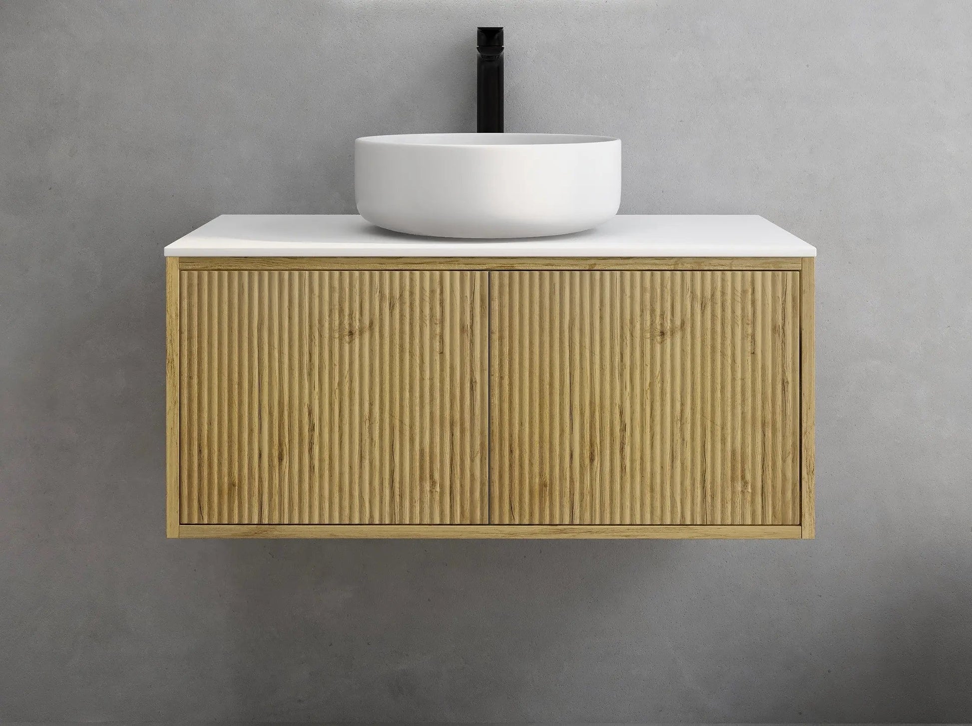 Bellevue PVC Wall Hung Vanity 900 (Prime Oak) Poseidon