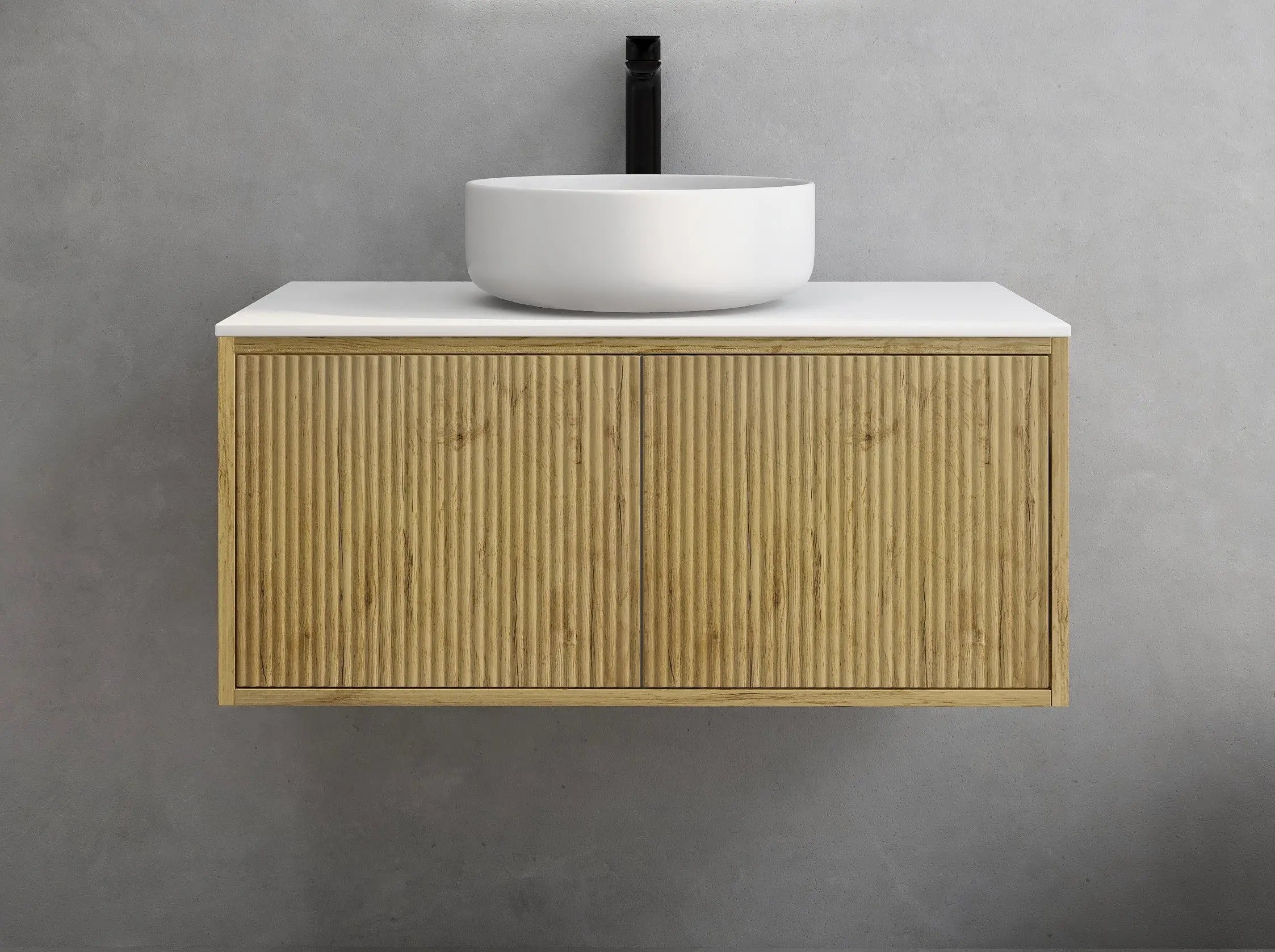 Bellevue PVC Wall Hung Vanity 900 (Prime Oak) Poseidon