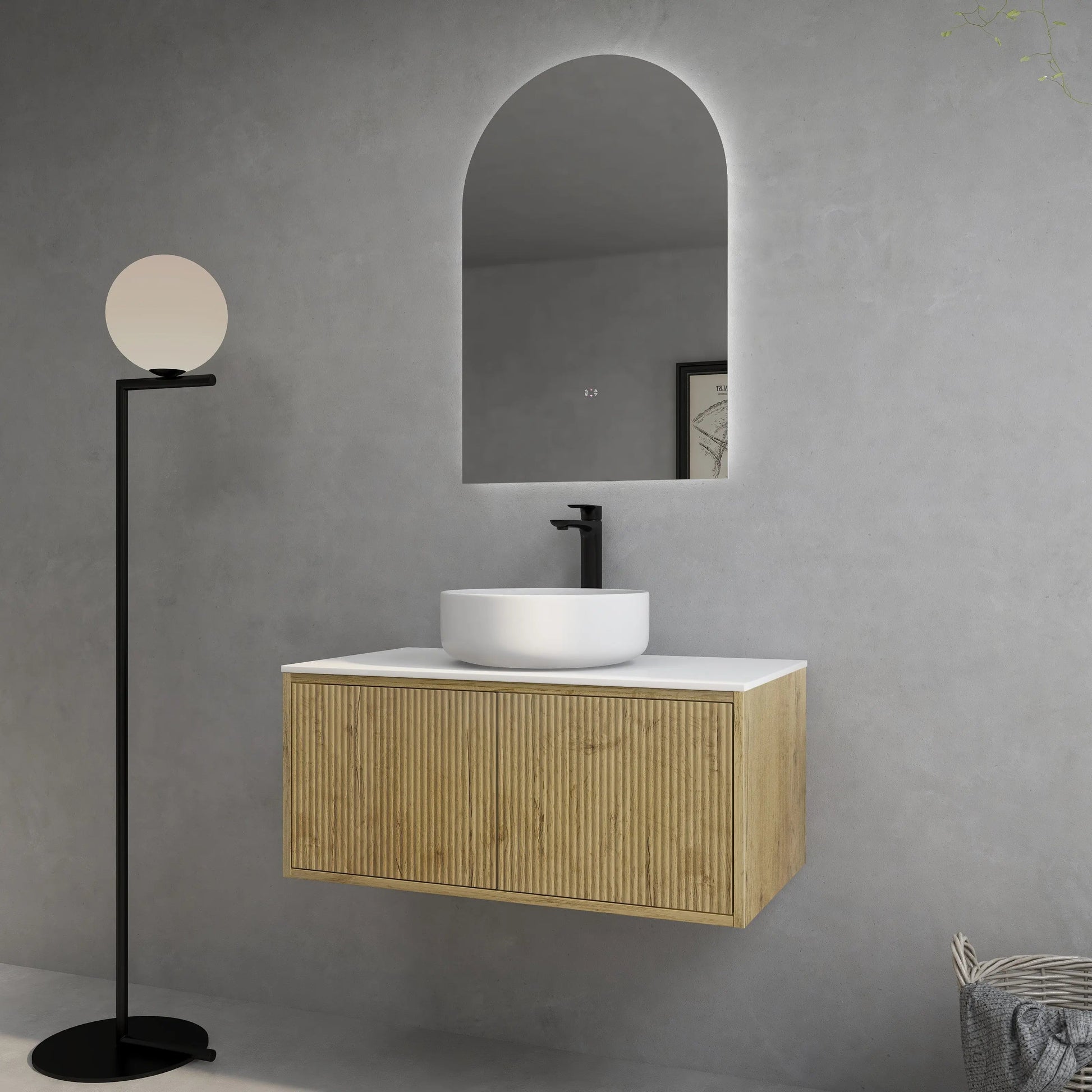 Bellevue PVC Wall Hung Vanity 900 (Prime Oak) Poseidon