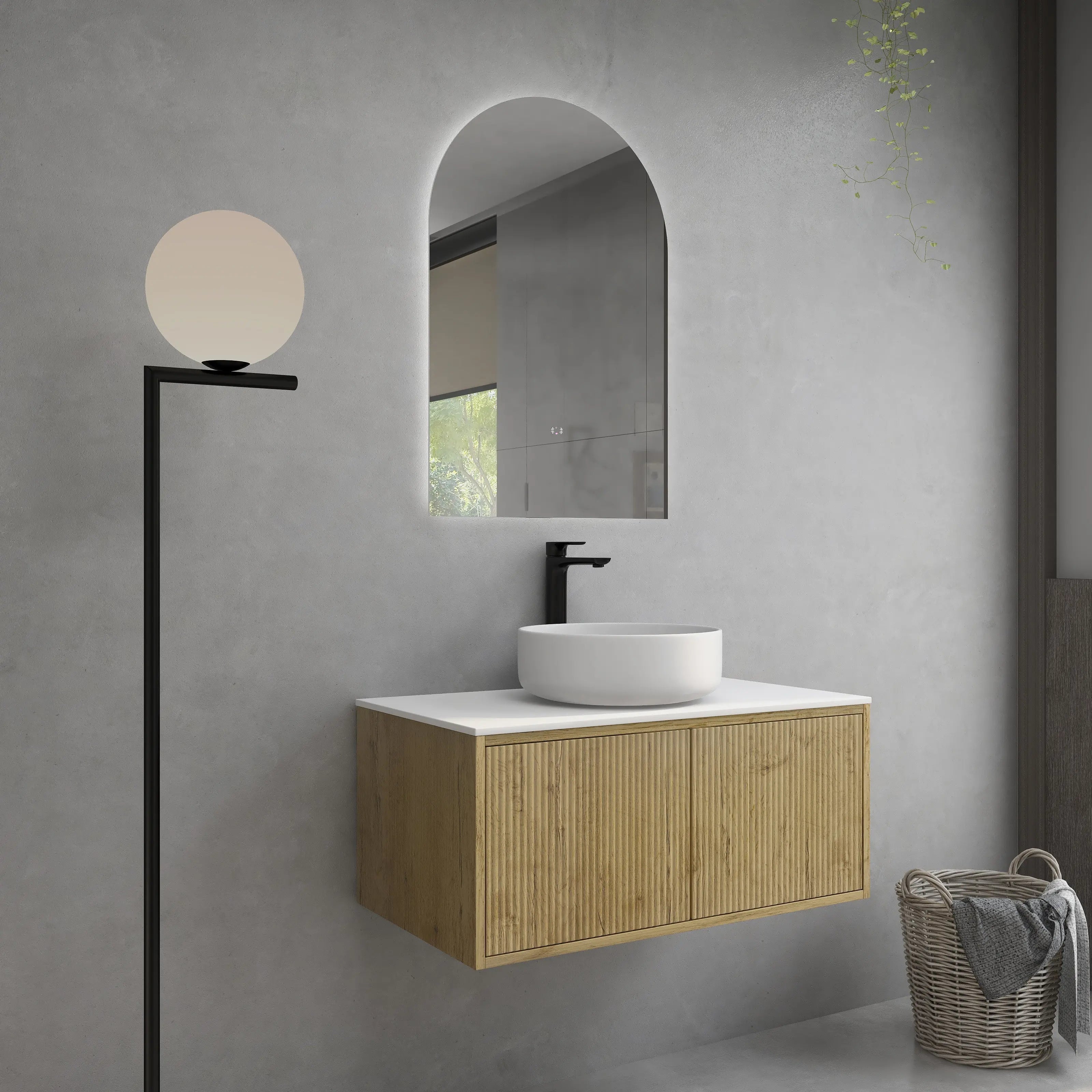 Bellevue PVC Wall Hung Vanity 900 (Prime Oak) Poseidon