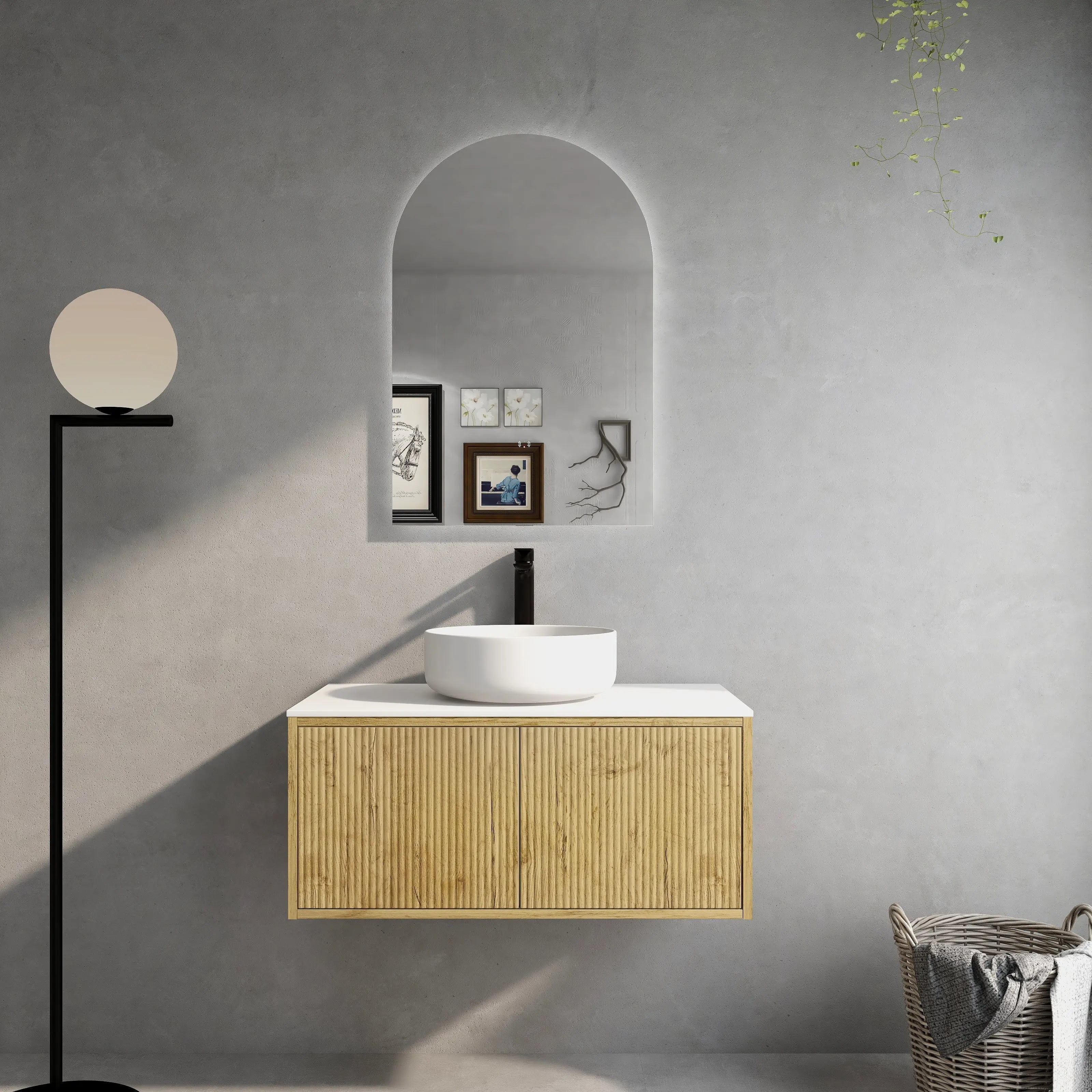 Bellevue PVC Wall Hung Vanity 900 (Prime Oak) Poseidon