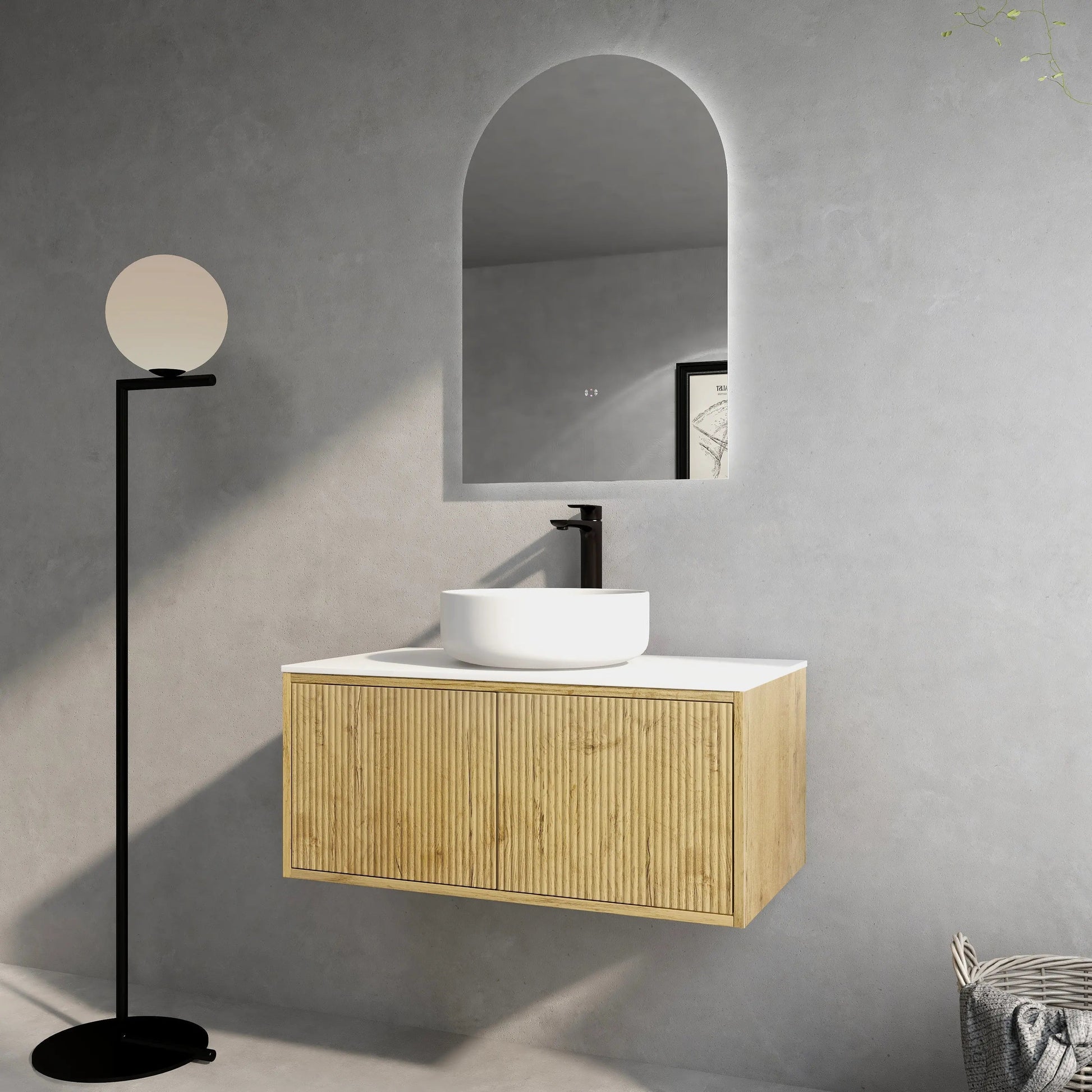 Bellevue PVC Wall Hung Vanity 900 (Prime Oak) Poseidon