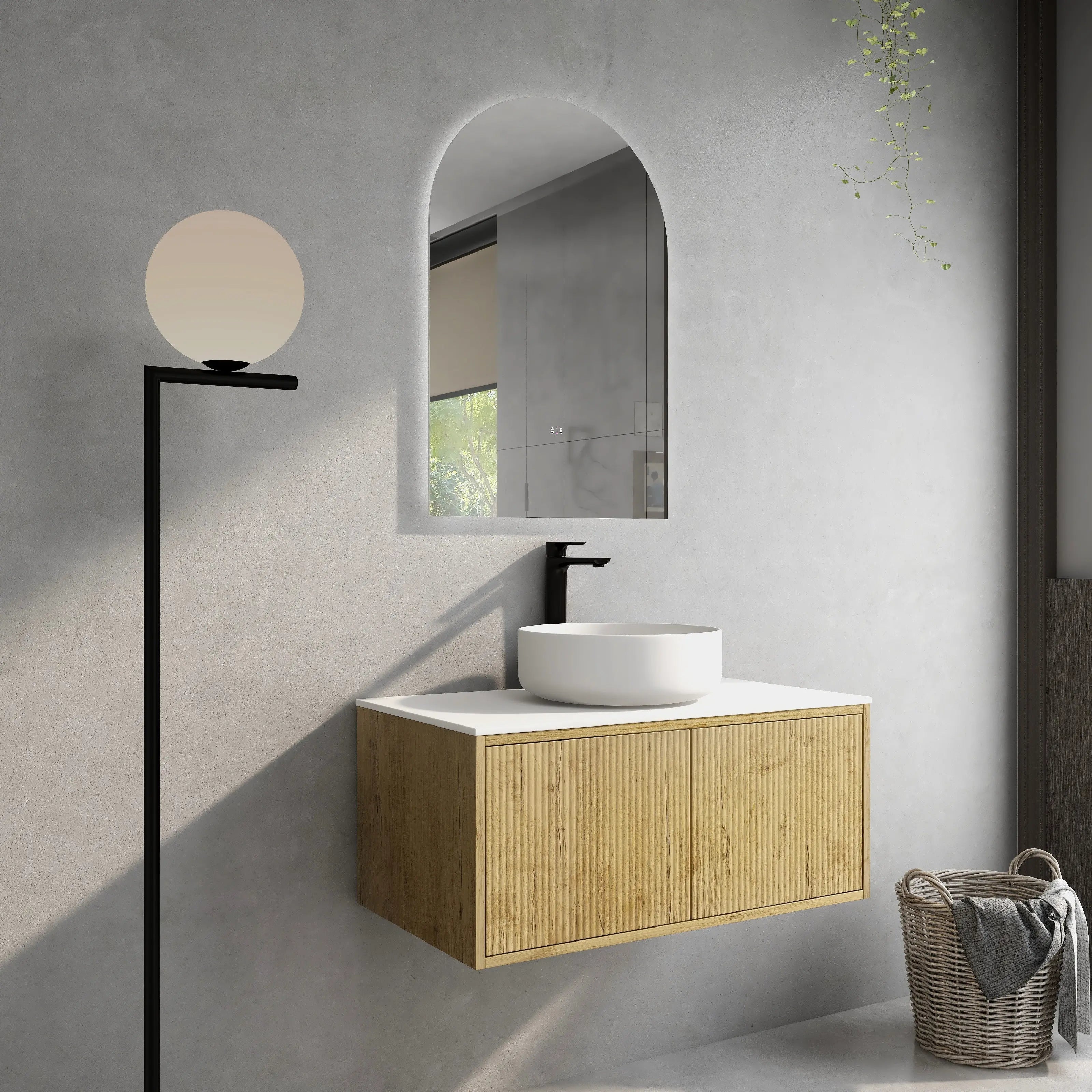 Bellevue PVC Wall Hung Vanity 900 (Prime Oak) Poseidon