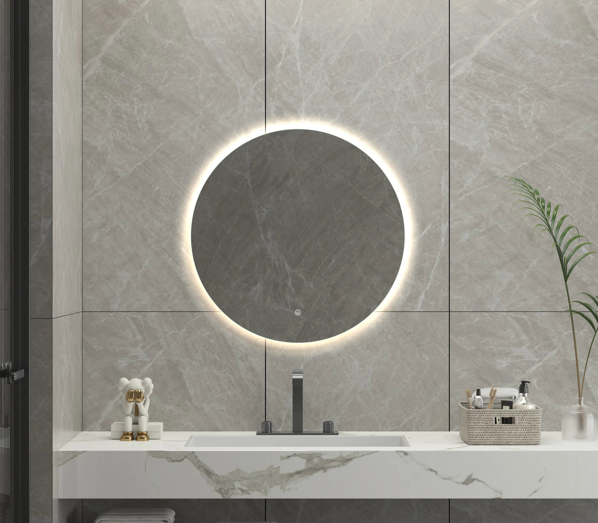 Evelyn Round Frameless LED Mirror | 800 x 800 mm Bagno D'Oro