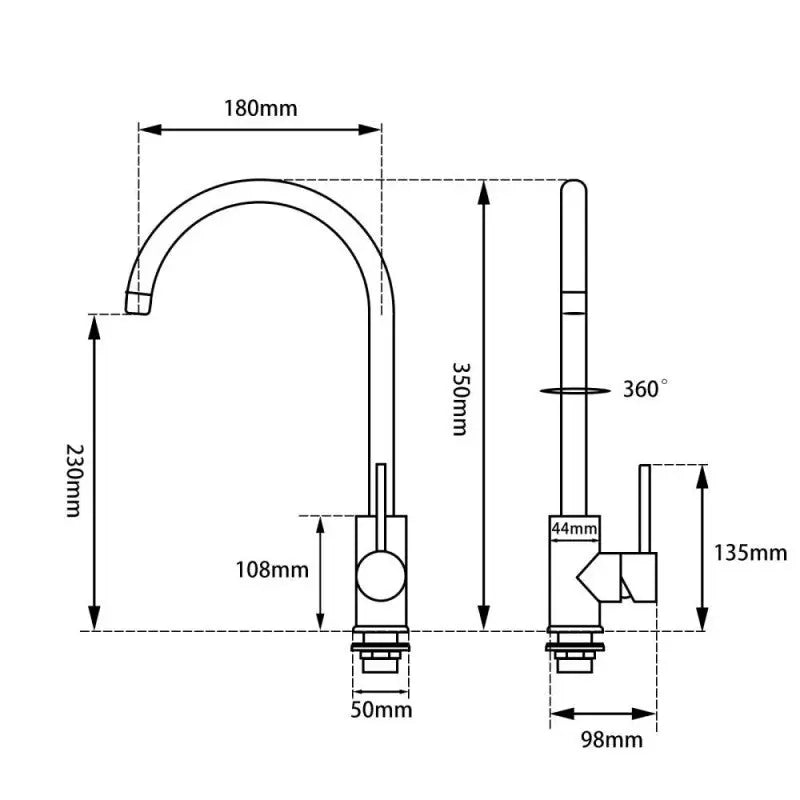 Pentro Brushed Nickel Kitchen Mixer Aquaperla