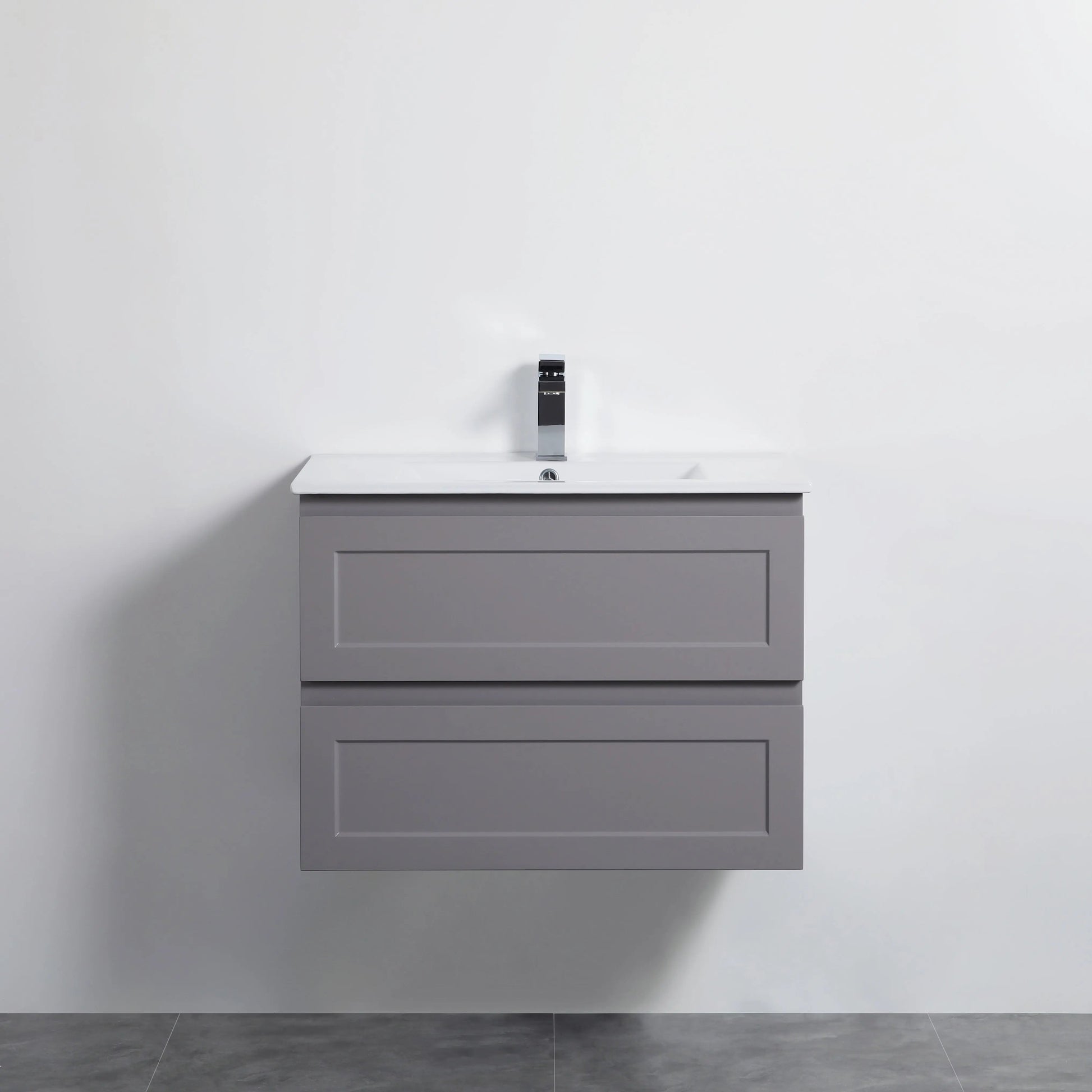 Fremantle PVC Wall Hung Cabinet Vanity 750mm (Matte Grey) Poseidon