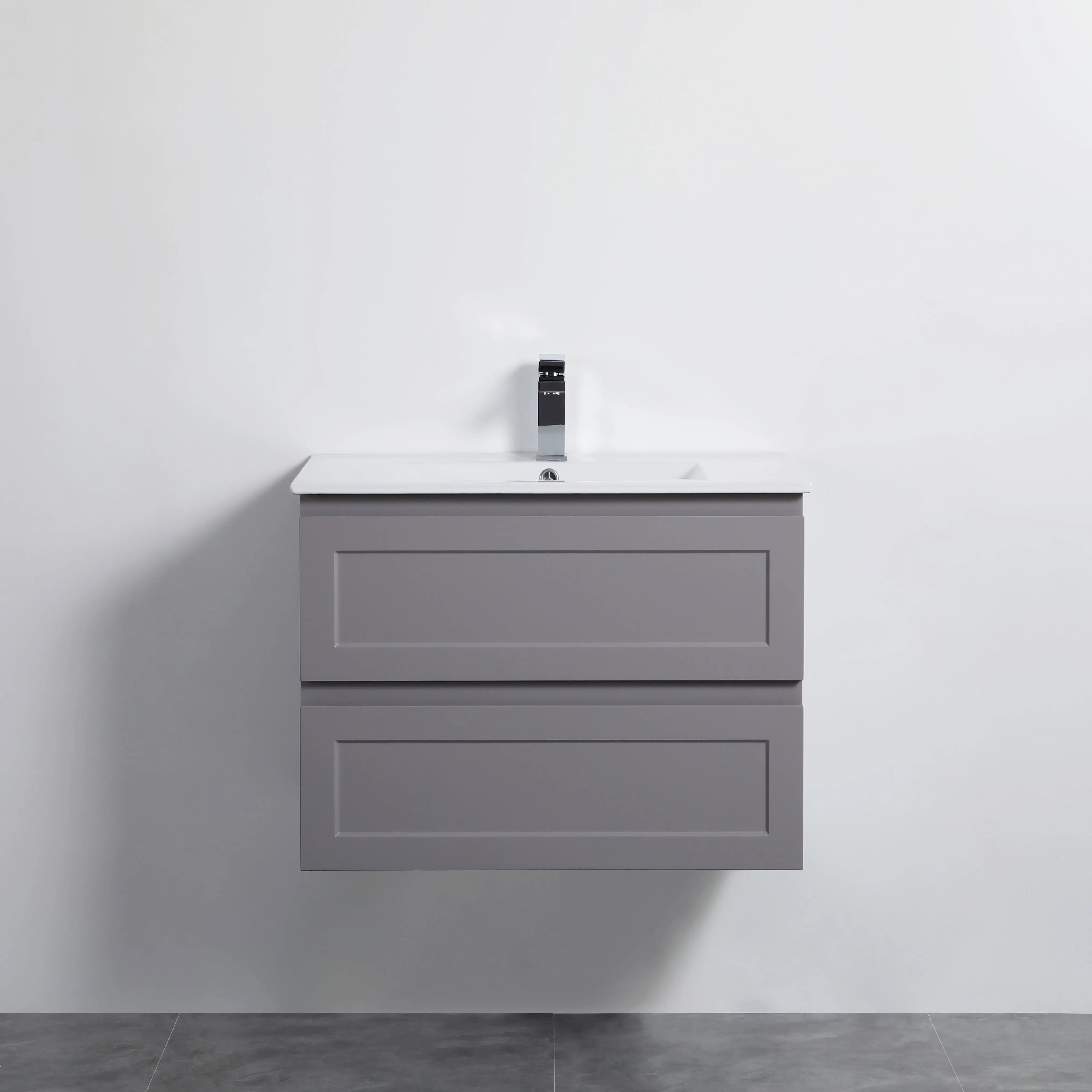 Fremantle PVC Wall Hung Cabinet Vanity 750mm (Matte Grey) Poseidon
