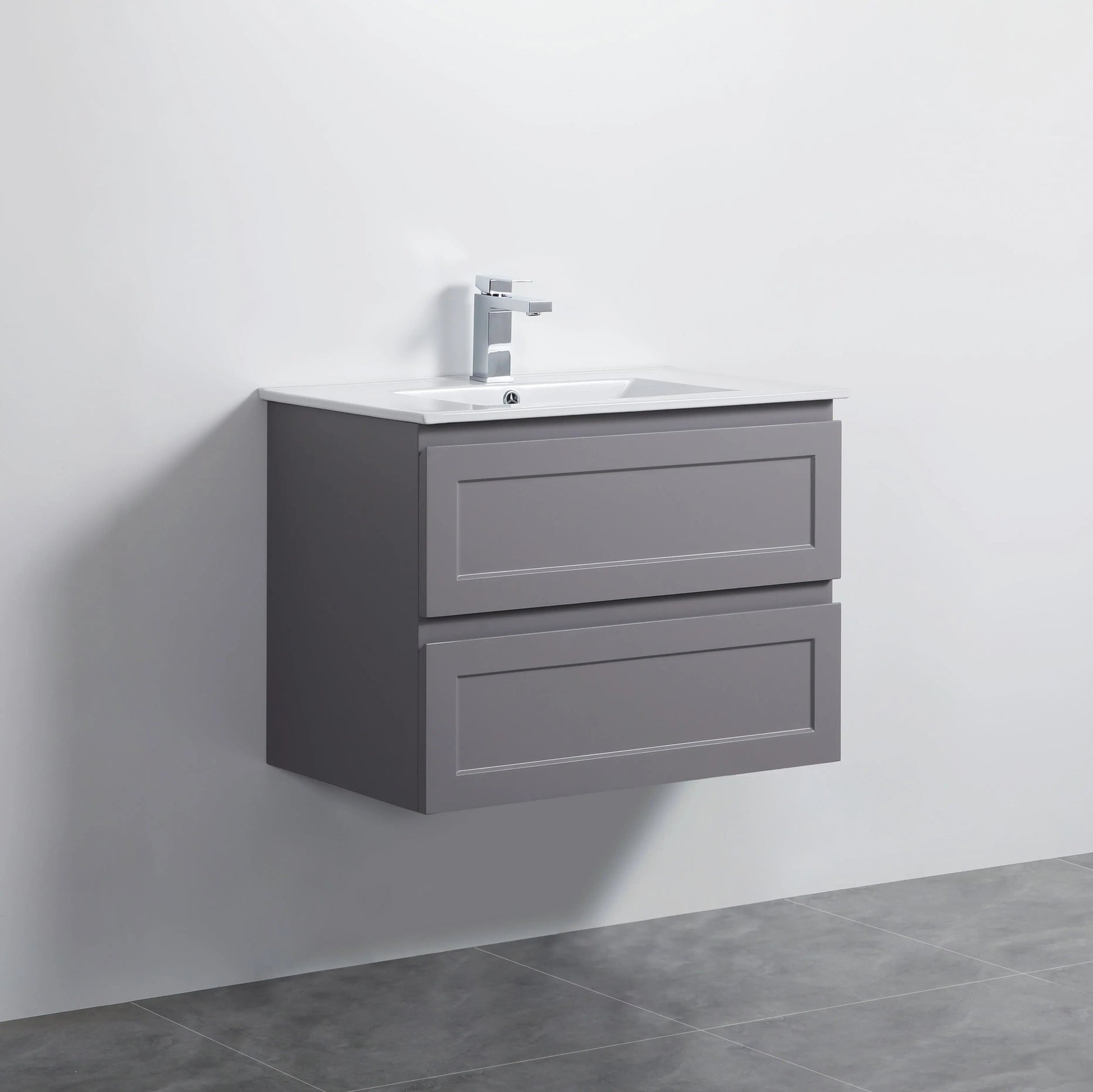 Fremantle PVC Wall Hung Cabinet Vanity 750mm (Matte Grey) Poseidon