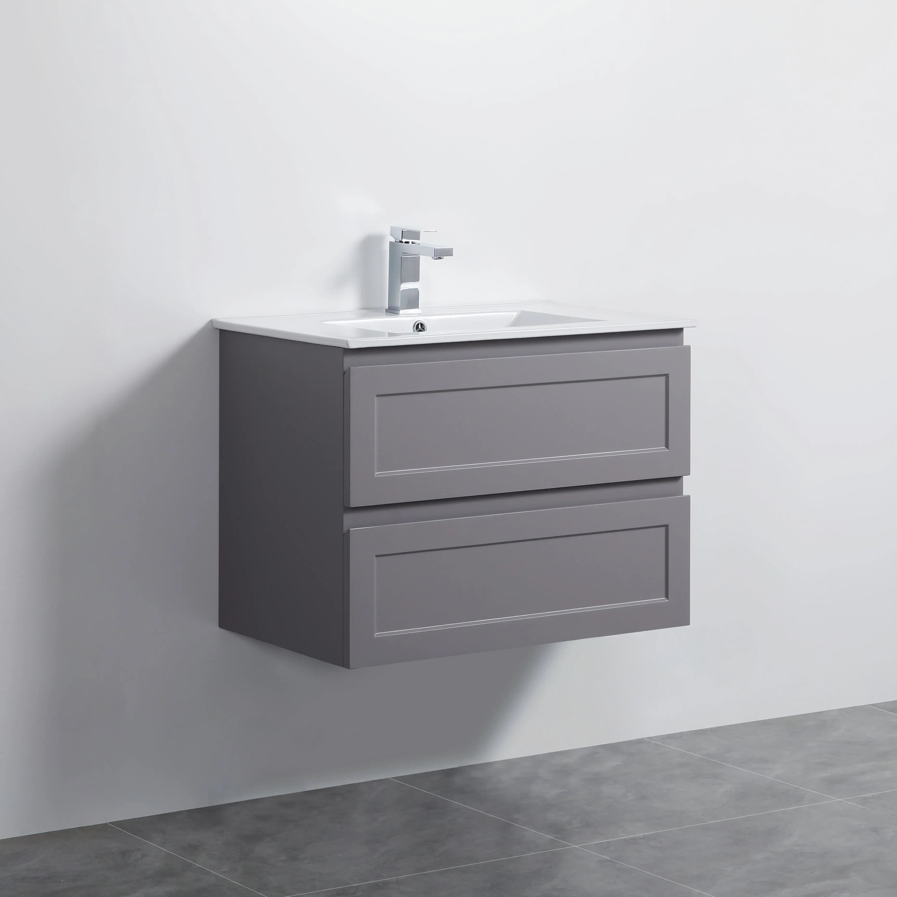Fremantle PVC Wall Hung Cabinet Vanity 750mm (Matte Grey) Poseidon