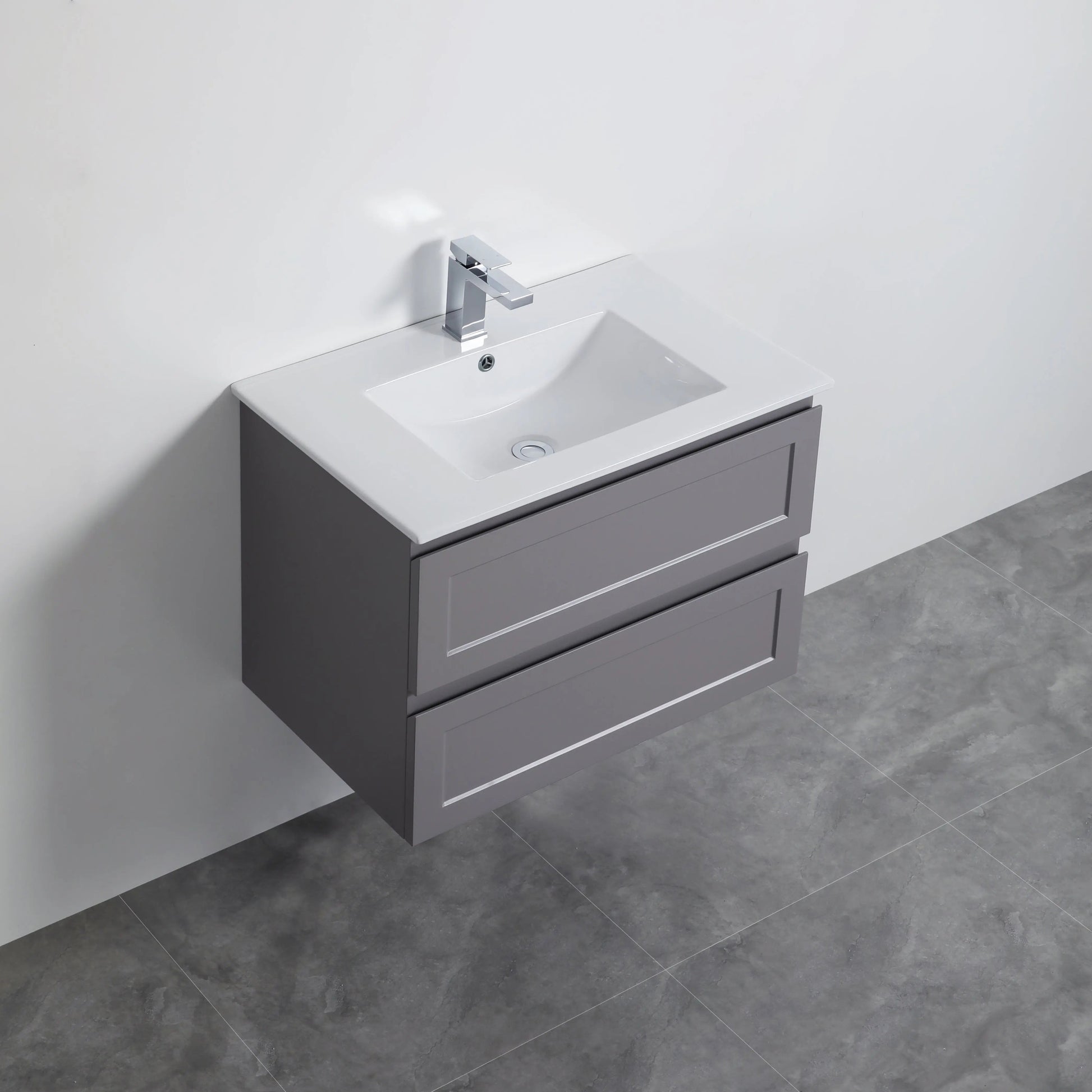 Fremantle PVC Wall Hung Cabinet Vanity 750mm (Matte Grey) Poseidon