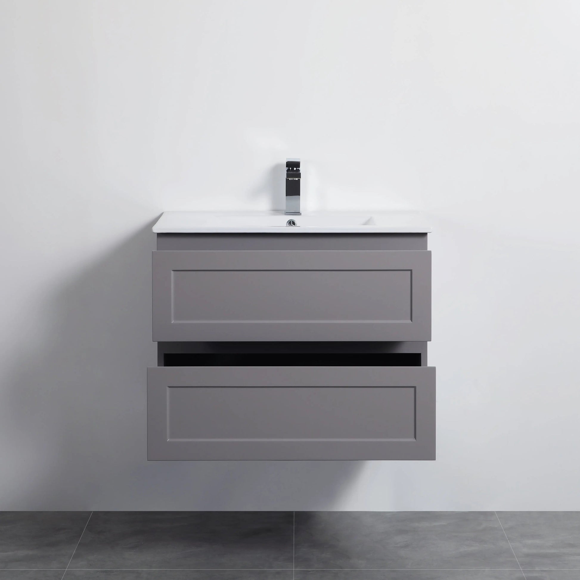 Fremantle PVC Wall Hung Cabinet Vanity 750mm (Matte Grey) Poseidon