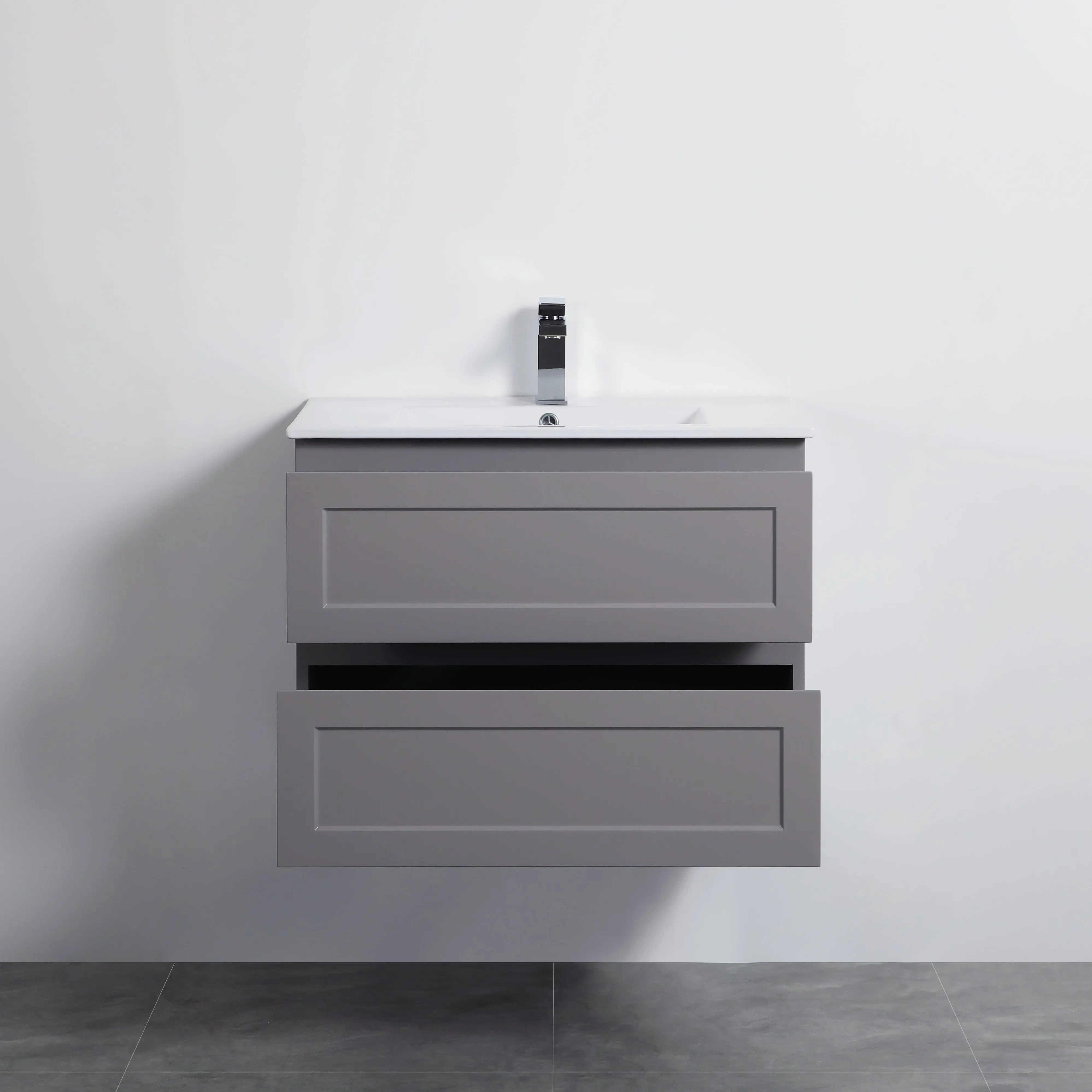 Fremantle PVC Wall Hung Cabinet Vanity 750mm (Matte Grey) Poseidon