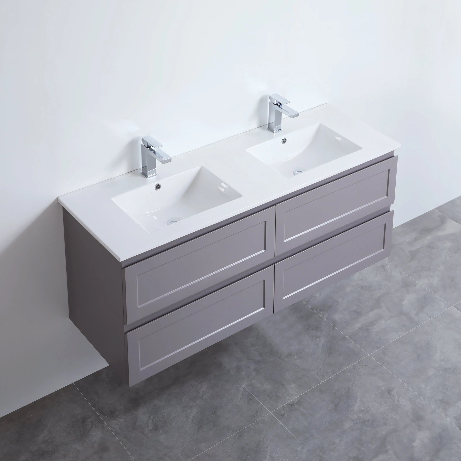 Fremantle PVC Wall Hung Cabinet Vanity 1500mm (Matte Grey) (Single/Double Bowl) Poseidon