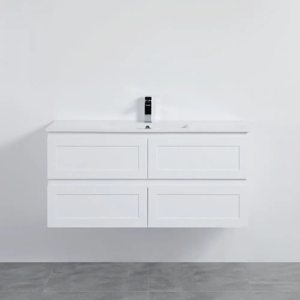 Fremantle PVC Wall Hung Cabinet Vanity 1500mm (Matte White) (Single/Double Bowl) Poseidon