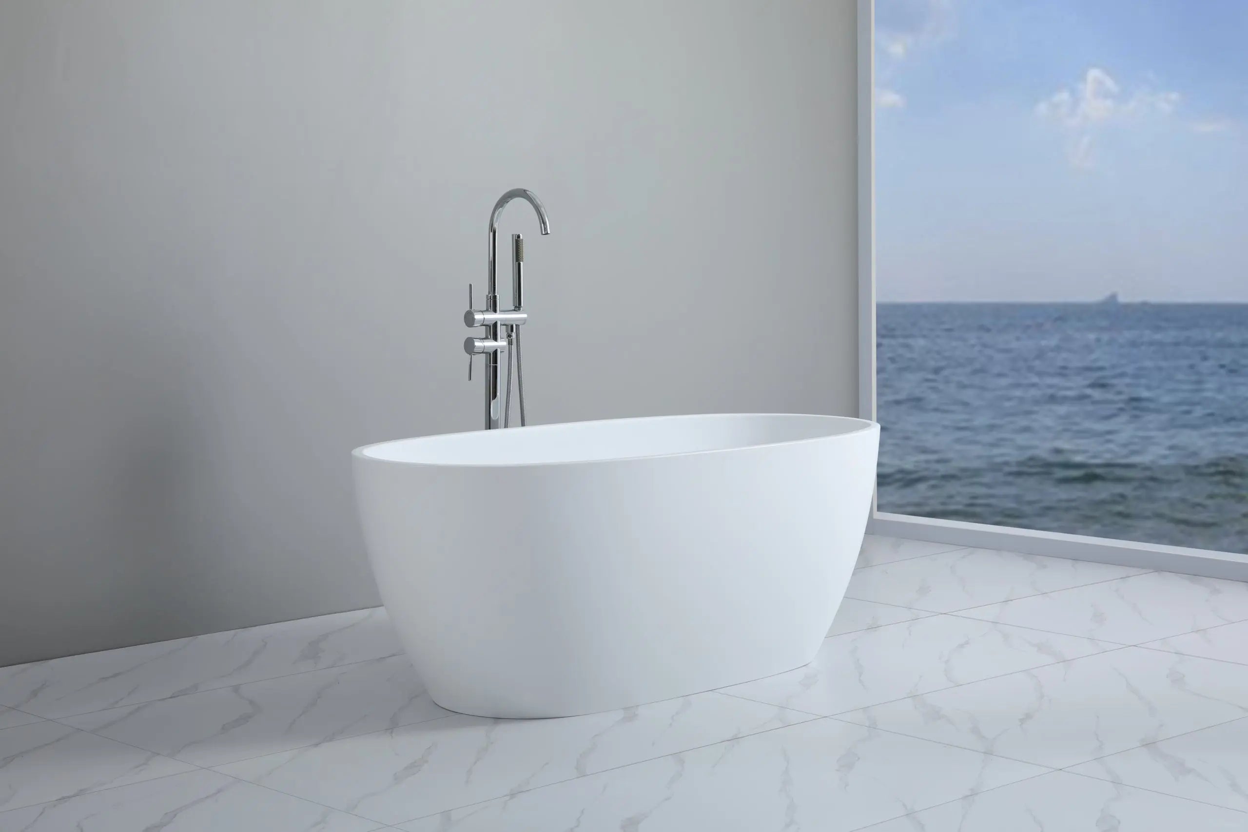 Stella Matte White Free Standing Bathtub 1500*750*590mm Poseidonbk