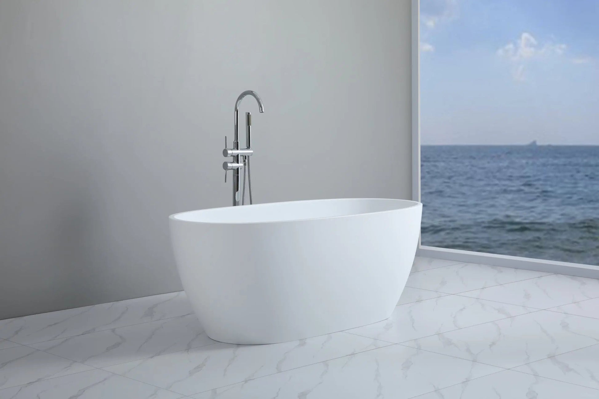 Stella Matte White Free Standing Bathtub 1700*810*590mm Poseidonbk