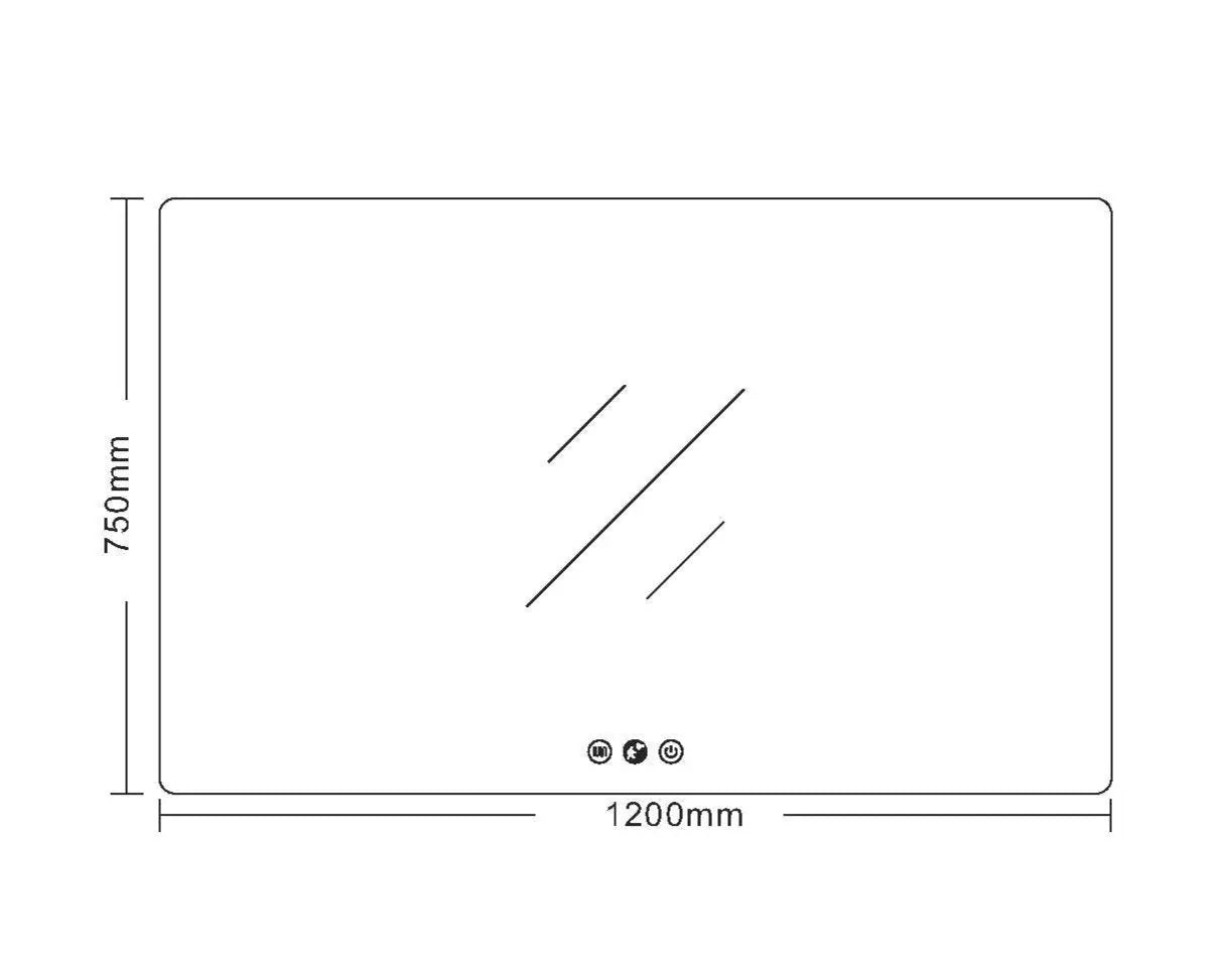 Luna LED Rectangular Mirror 1200mm - with Adjustable LED Lighting mercioaustralia