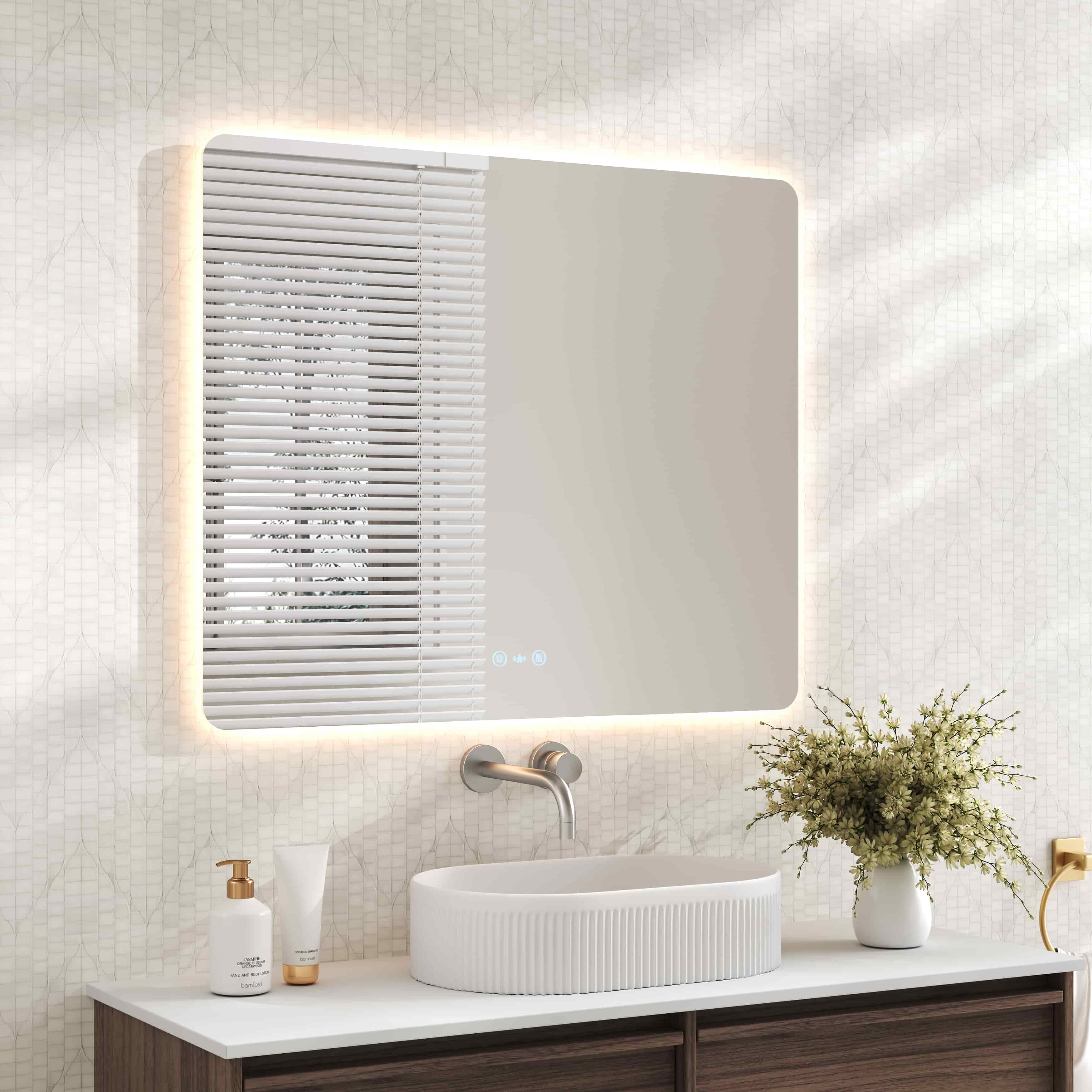 Luna LED Rectangular Mirror 900mm - with Adjustable LED Lighting mercioaustralia