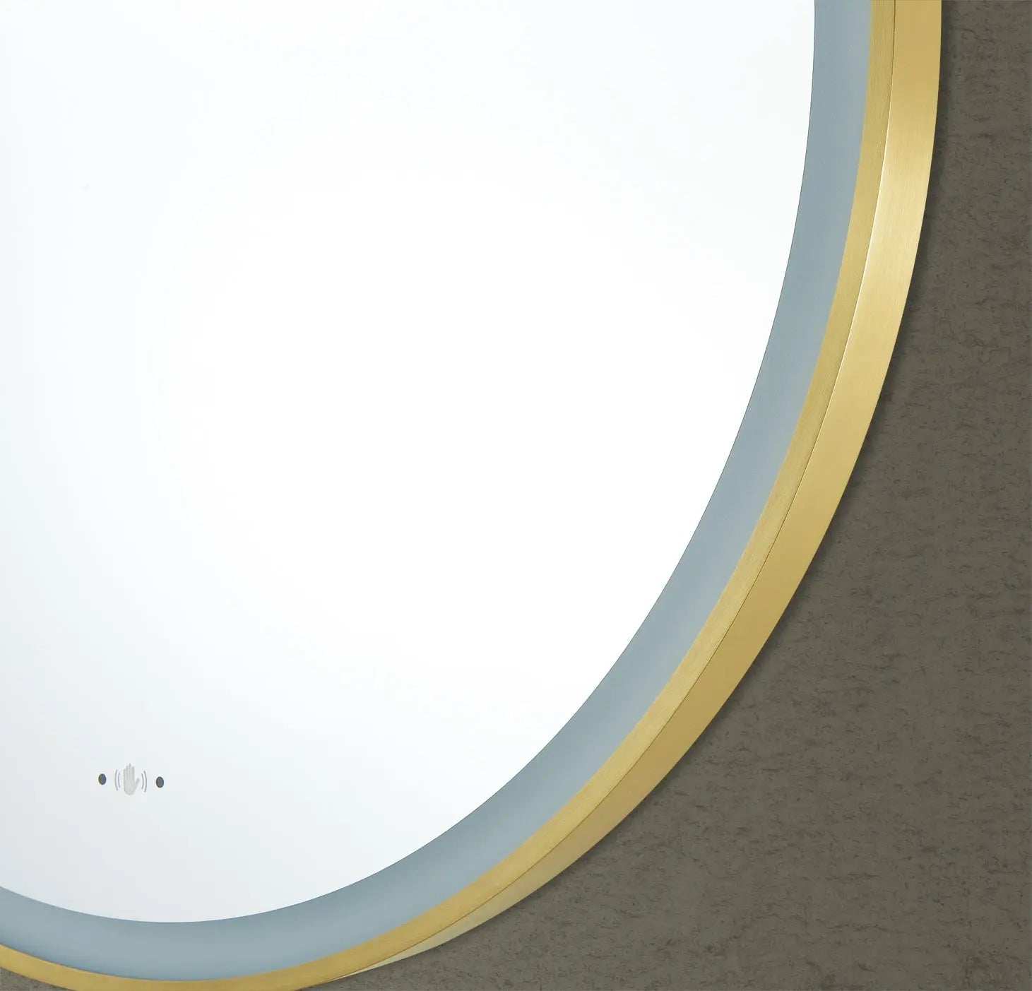 Luna Brushed Gold Round Touchless 800 X 800 Framed LED Mirror - Three Light Temperatures Poseidonbk