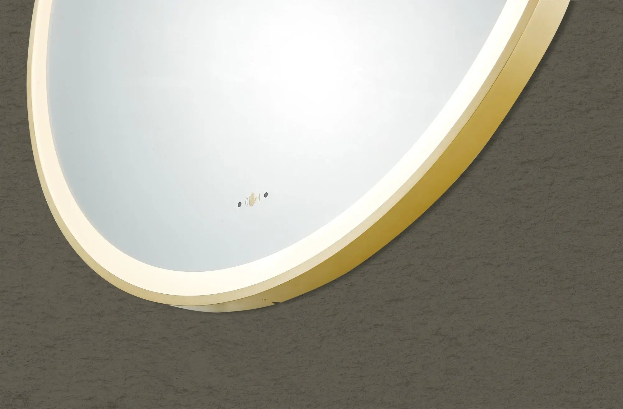 Luna Brushed Gold Round Touchless 800 X 800 Framed LED Mirror - Three Light Temperatures Poseidonbk
