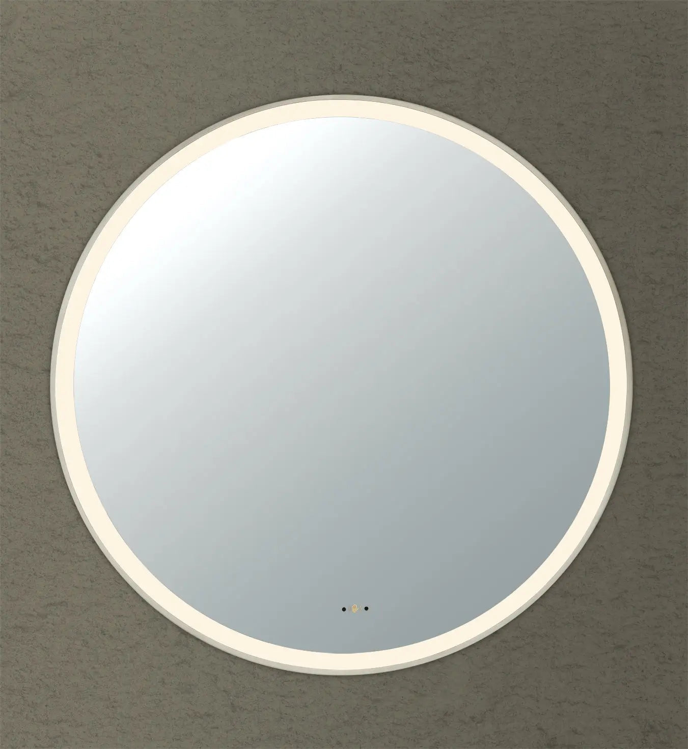 Luna Brushed Nickel Round Touchless 800 X 800 Framed LED Mirror - Three Light Temperatures Poseidonbk