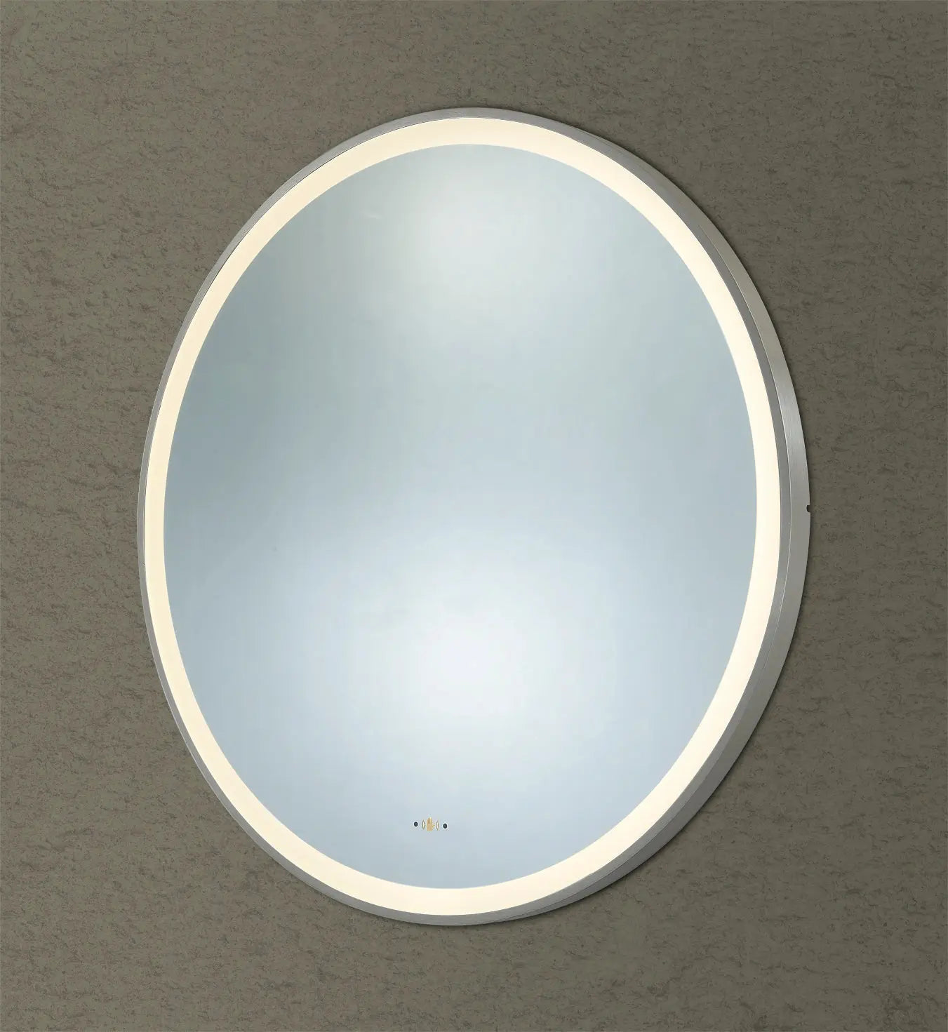 Luna Gun Metal Round Touchless 900 X 900 Framed LED Mirror - Three Light Temperatures Poseidonbk