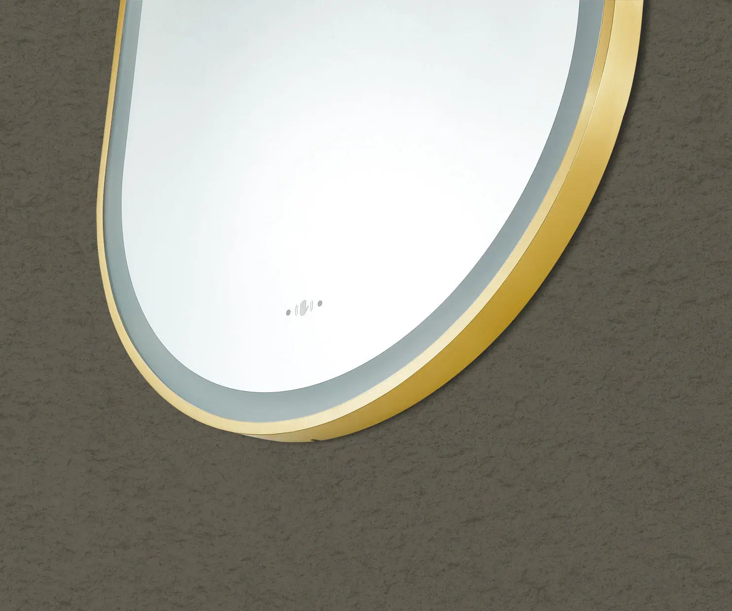 Olivia Brushed Gold Oval Touchless 600 X 1000 Framed LED Mirror - Three Light Temperatures Poseidonbk