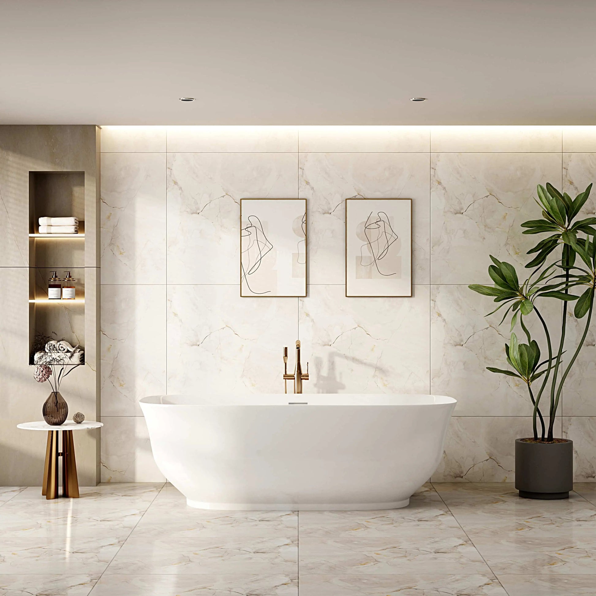 Libra Freestanding Bathtub - Gloss White mercioaustralia