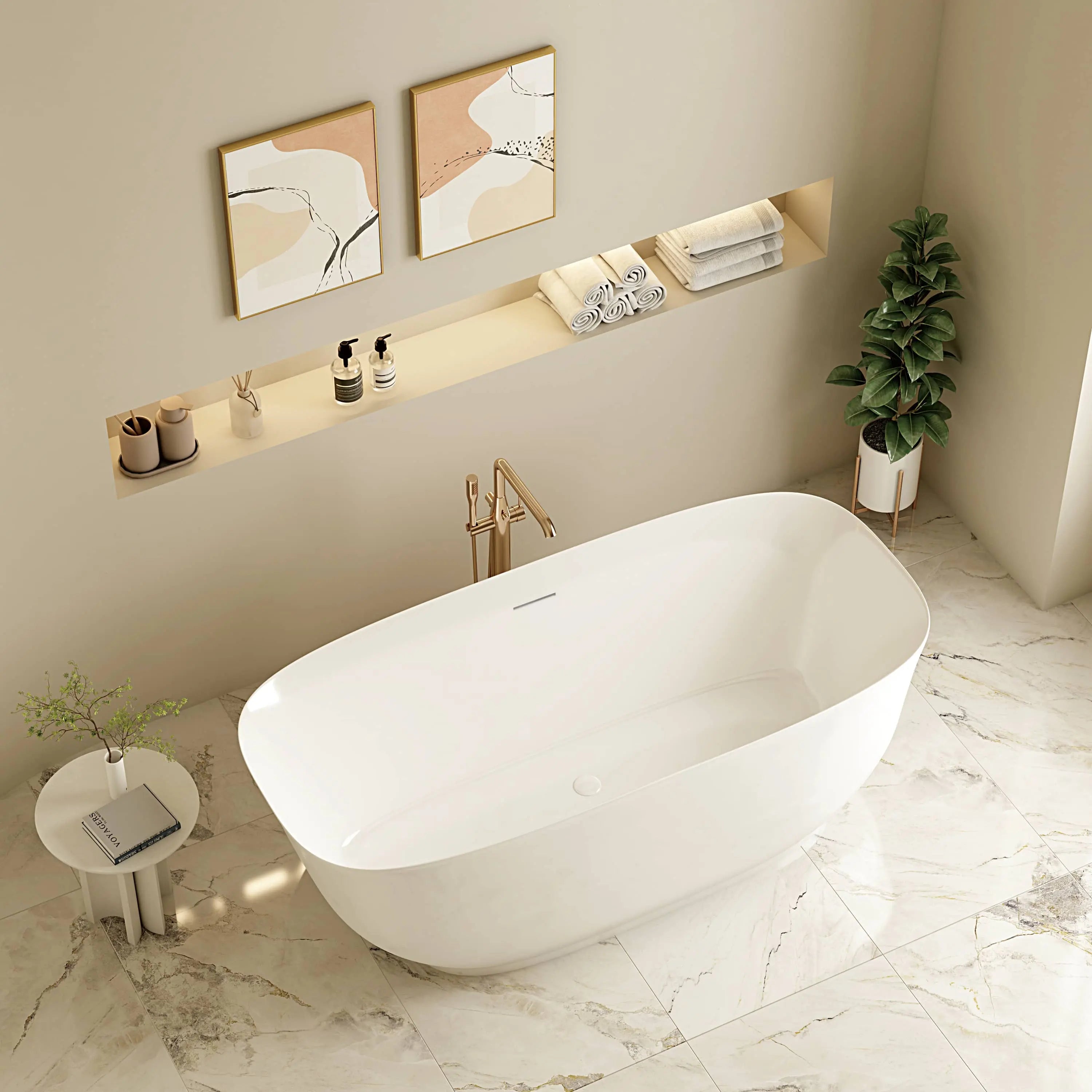 Libra Freestanding Bathtub - Gloss White mercioaustralia