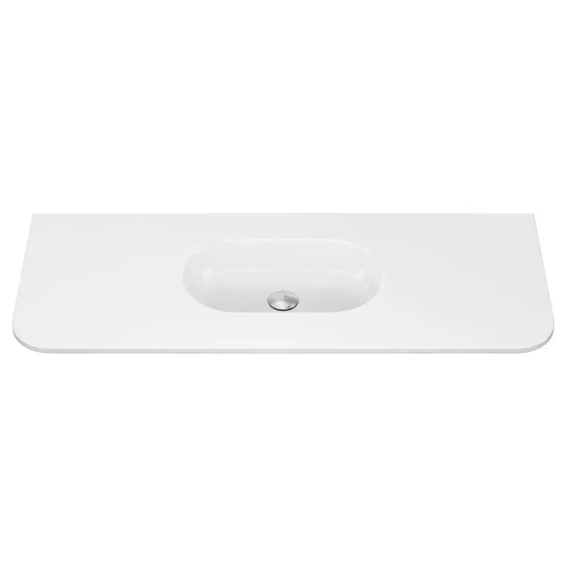 Lola Gloss Full Depth Curved Ceramic Basin Top 1200mm No-Tap-Hole fienza