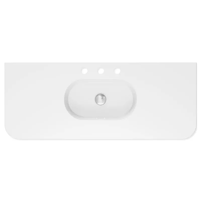 Lola Gloss Full Depth Curved Ceramic Basin Top 1200mm 3-Tap-Hole fienza