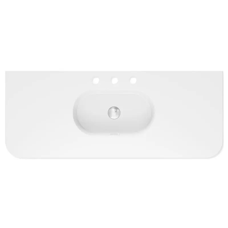 Lola Matte Full Depth Curved Ceramic Basin Top 1200mm 3-Tap-Hole fienza