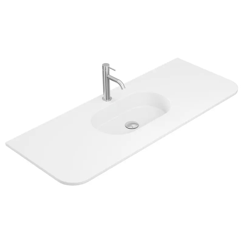 Lola Matte Full Depth Curved Ceramic Basin Top 1200mm 1-Tap-Hole fienza